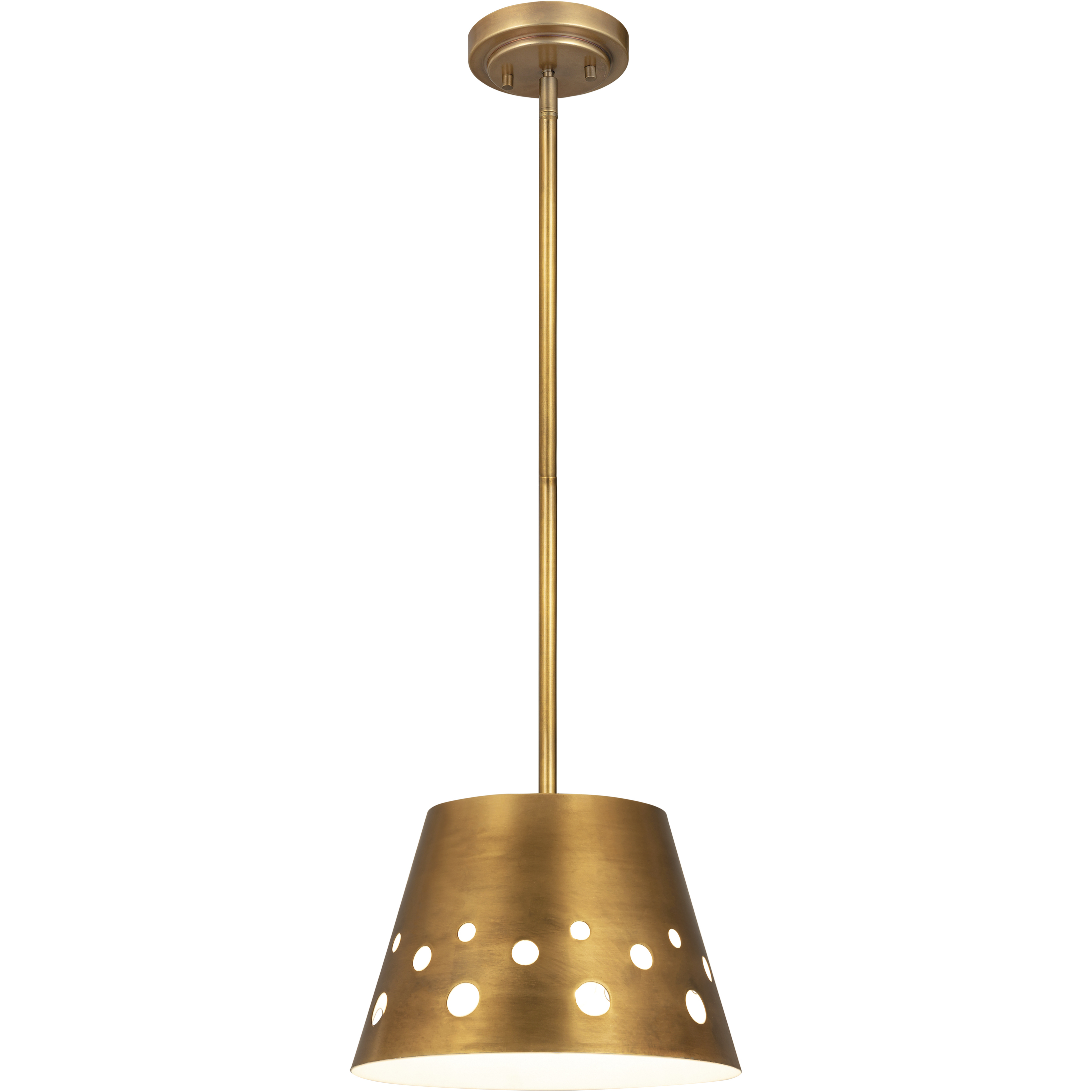 Katie 1 Light 12 inch Rubbed Brass Pendant Ceiling Light