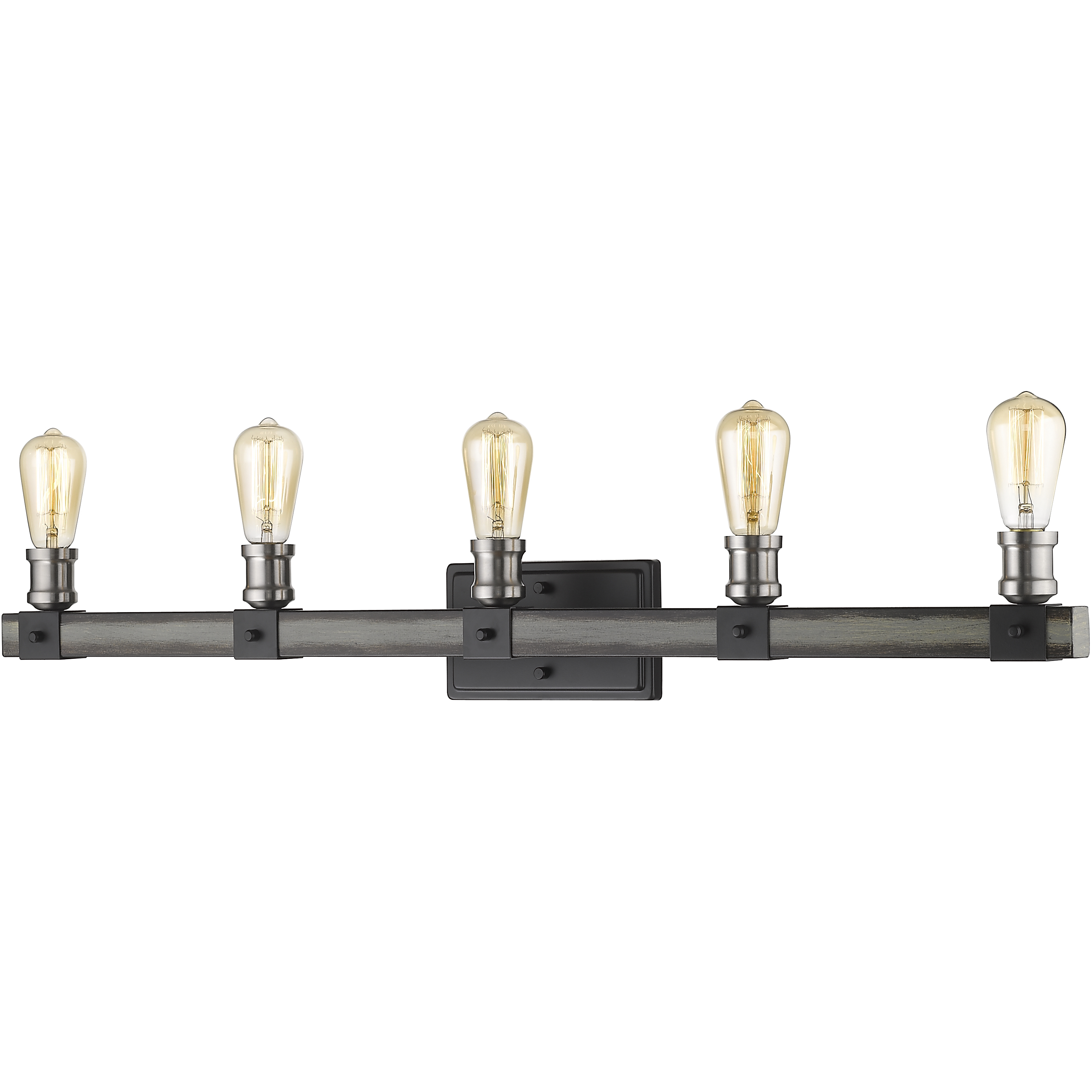 Kirkland 5 Light 38 inch Ashen Barnboard Vanity Wall Light