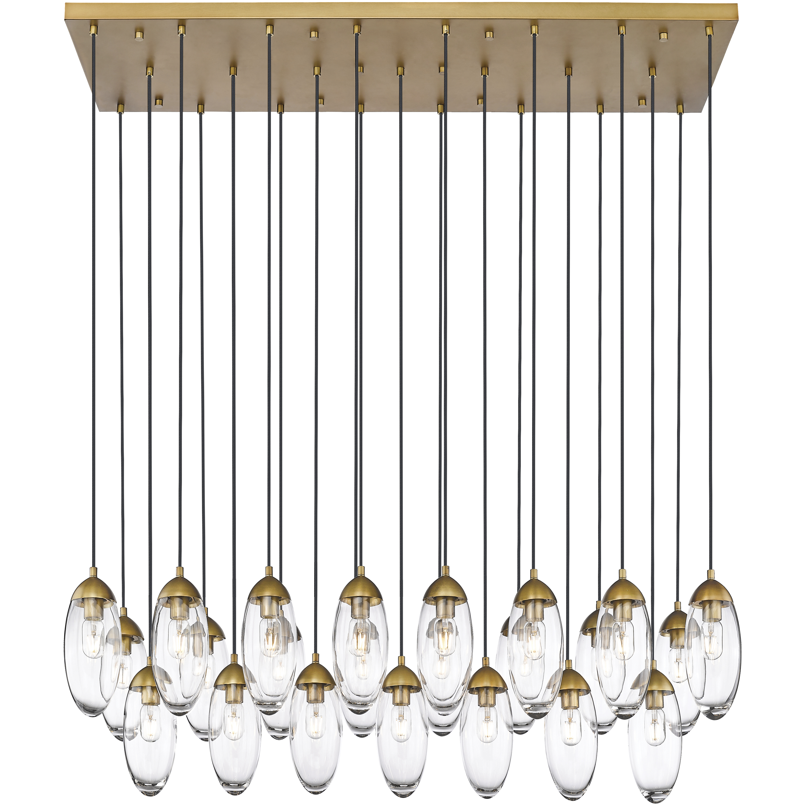 Arden 23 Light 54 inch Rubbed Brass Linear Chandelier Ceiling Light