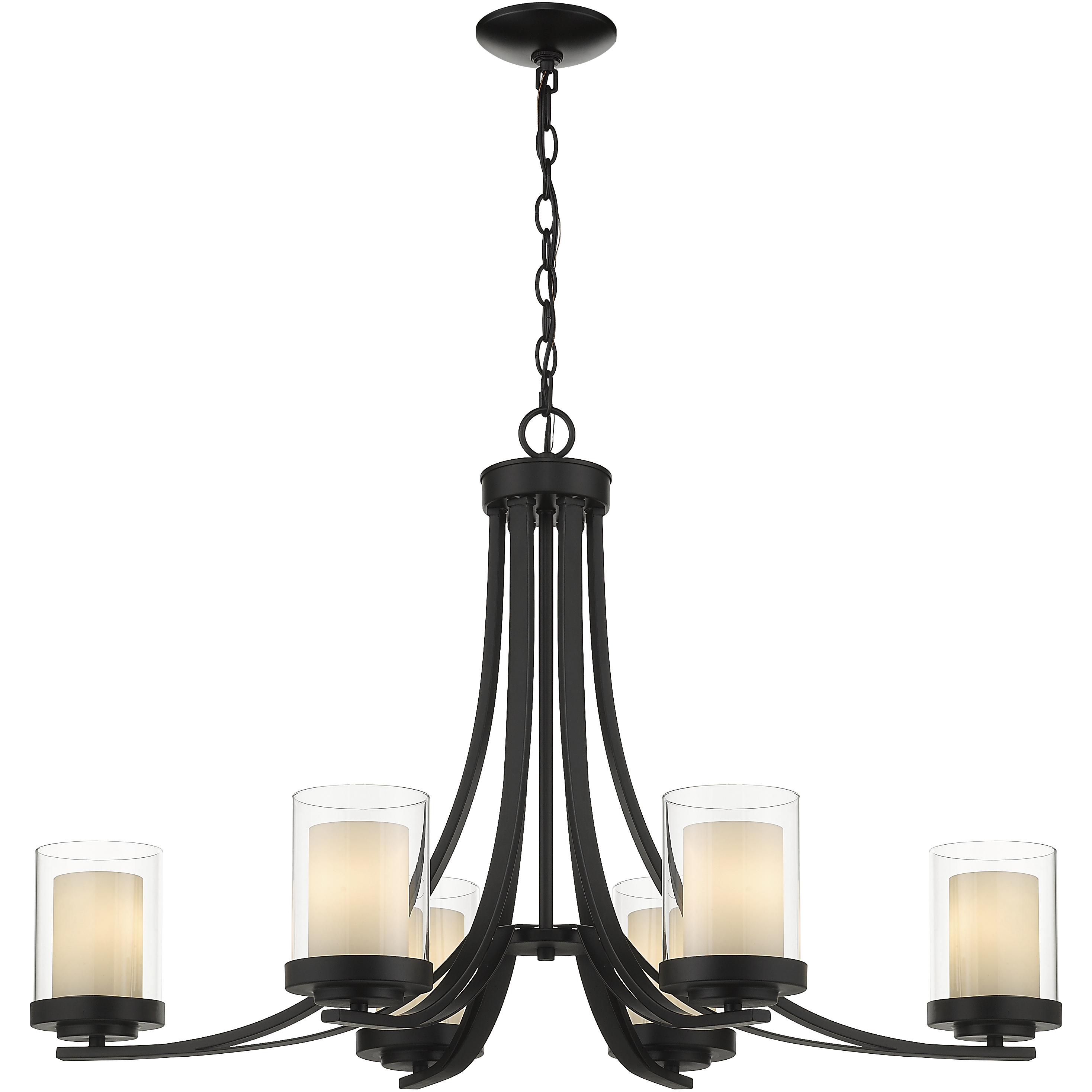 Willow 6 Light 35.25 inch Matte Black Chandelier Ceiling Light