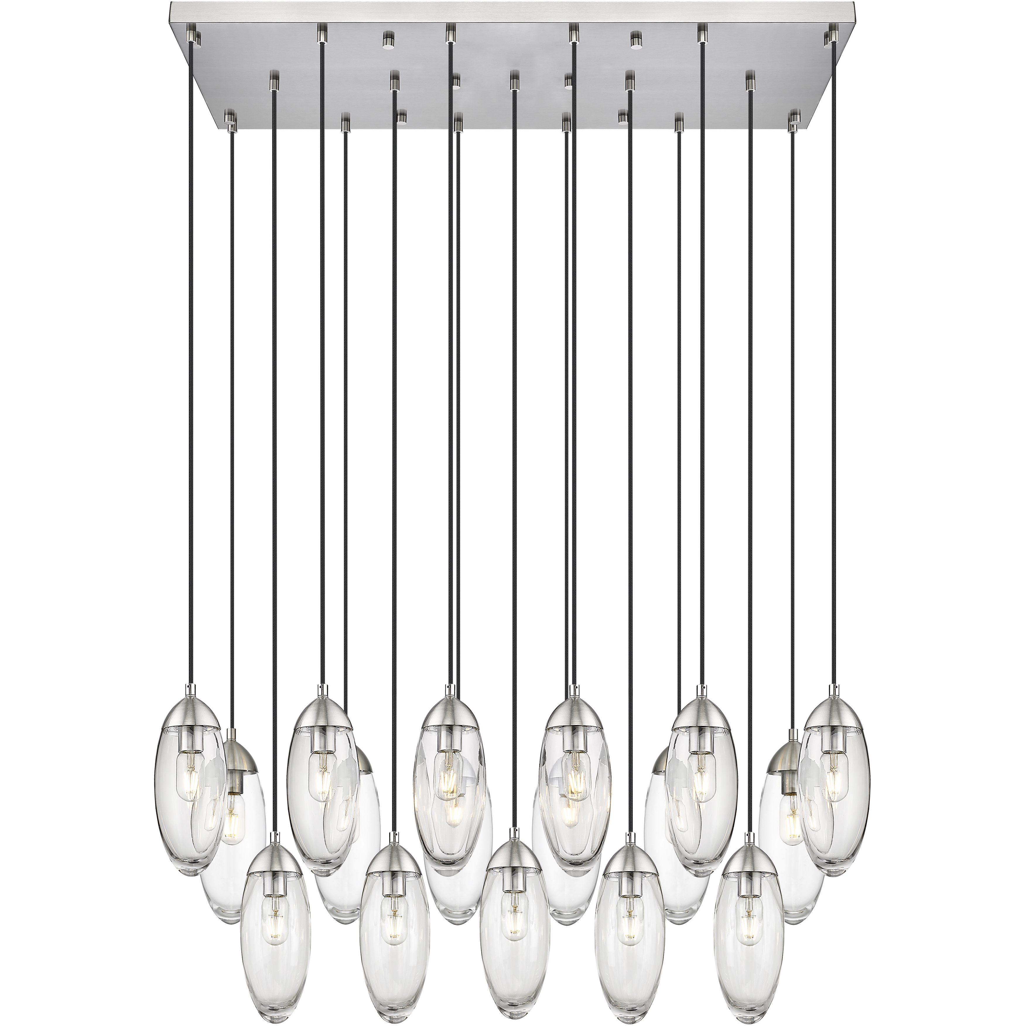Arden 17 Light 42 inch Brushed Nickel Linear Chandelier Ceiling Light