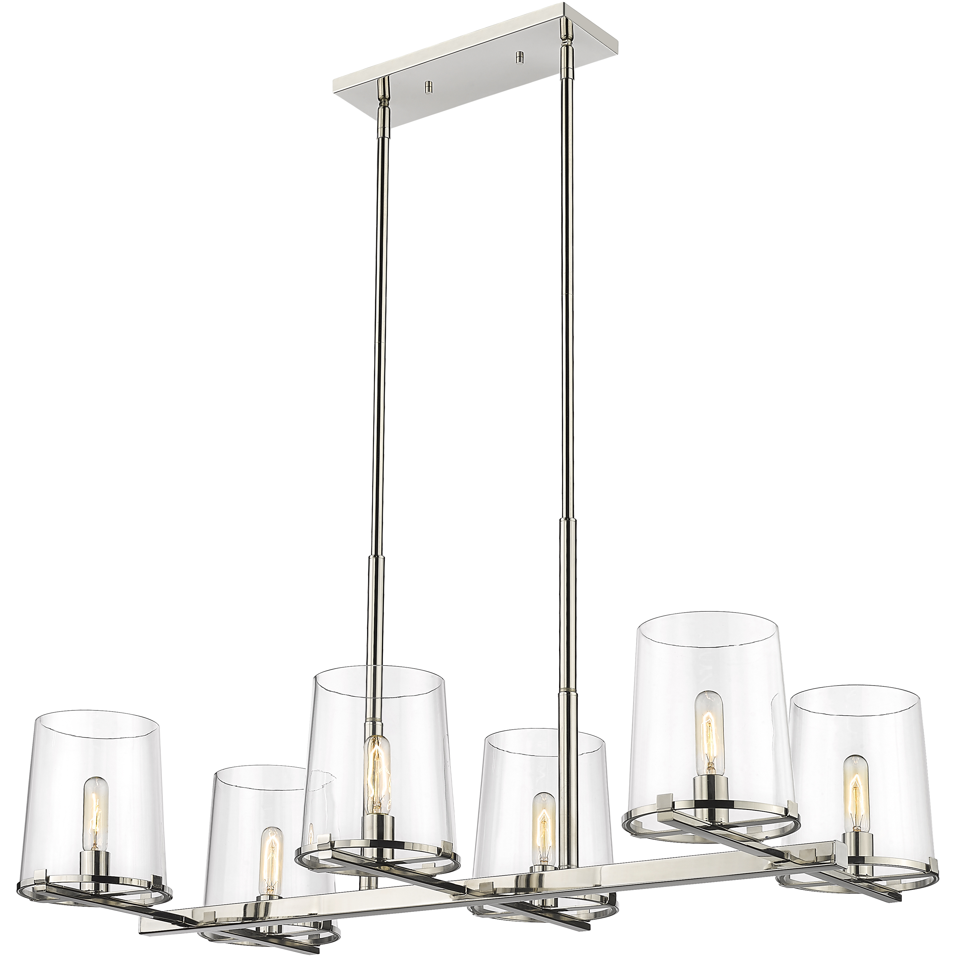 Callista 6 Light 43.5 inch Polished Nickel Linear Chandelier Ceiling Light
