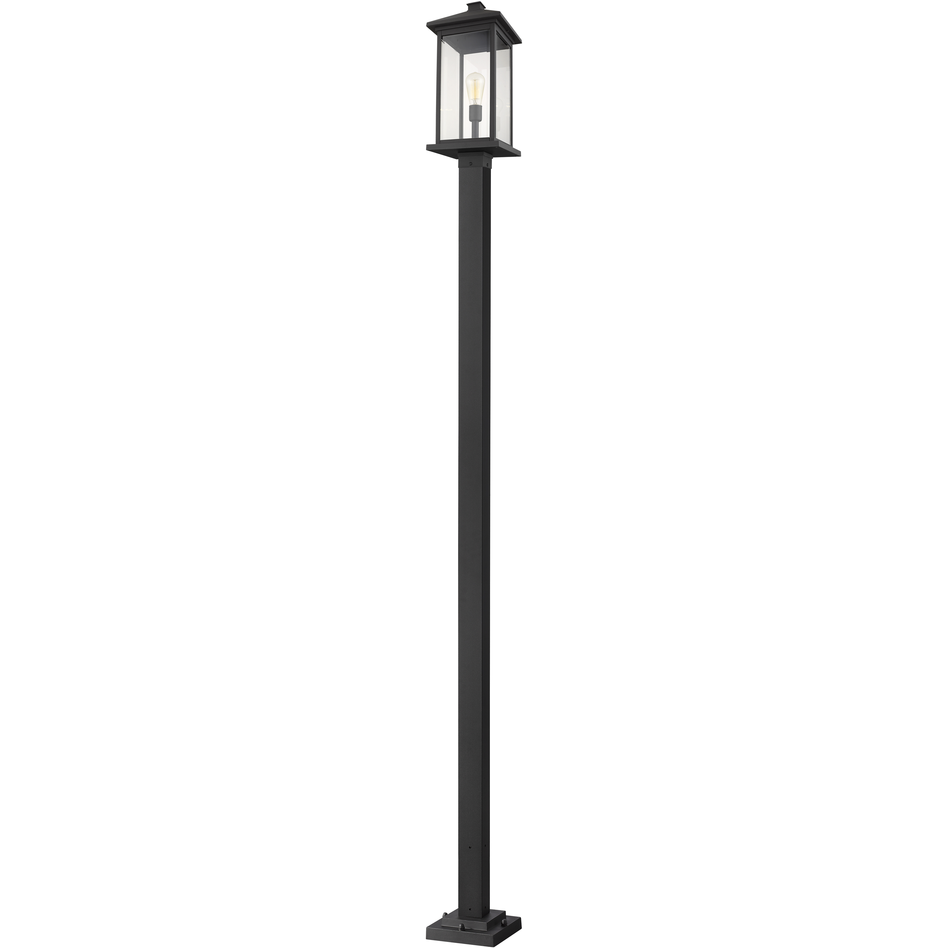 Portland 1 Light 117 inch Black Outdoor Post Mounted Fixture