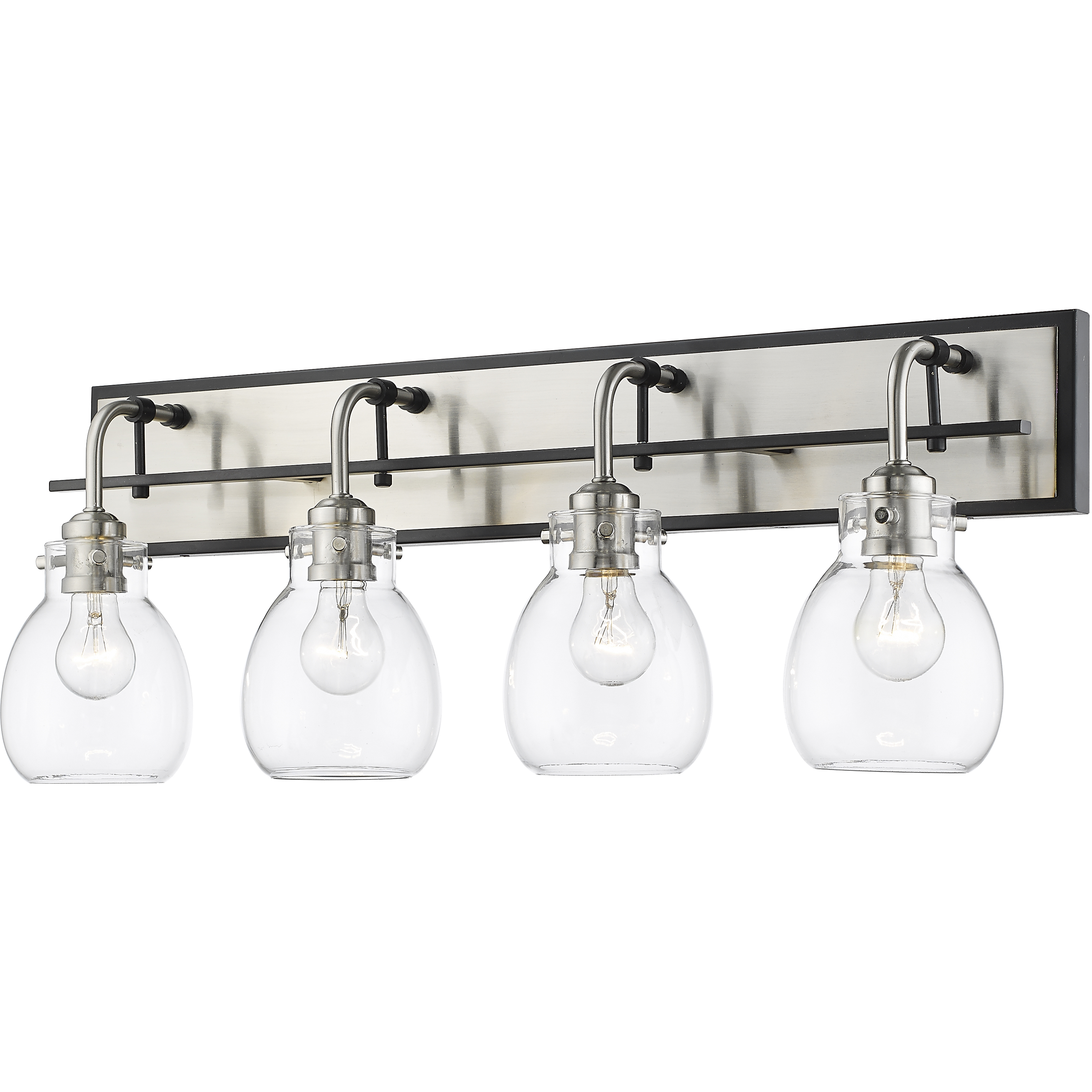 Kraken 4 Light 30 inch Matte Black and Brushed Nickel Vanity Wall Light