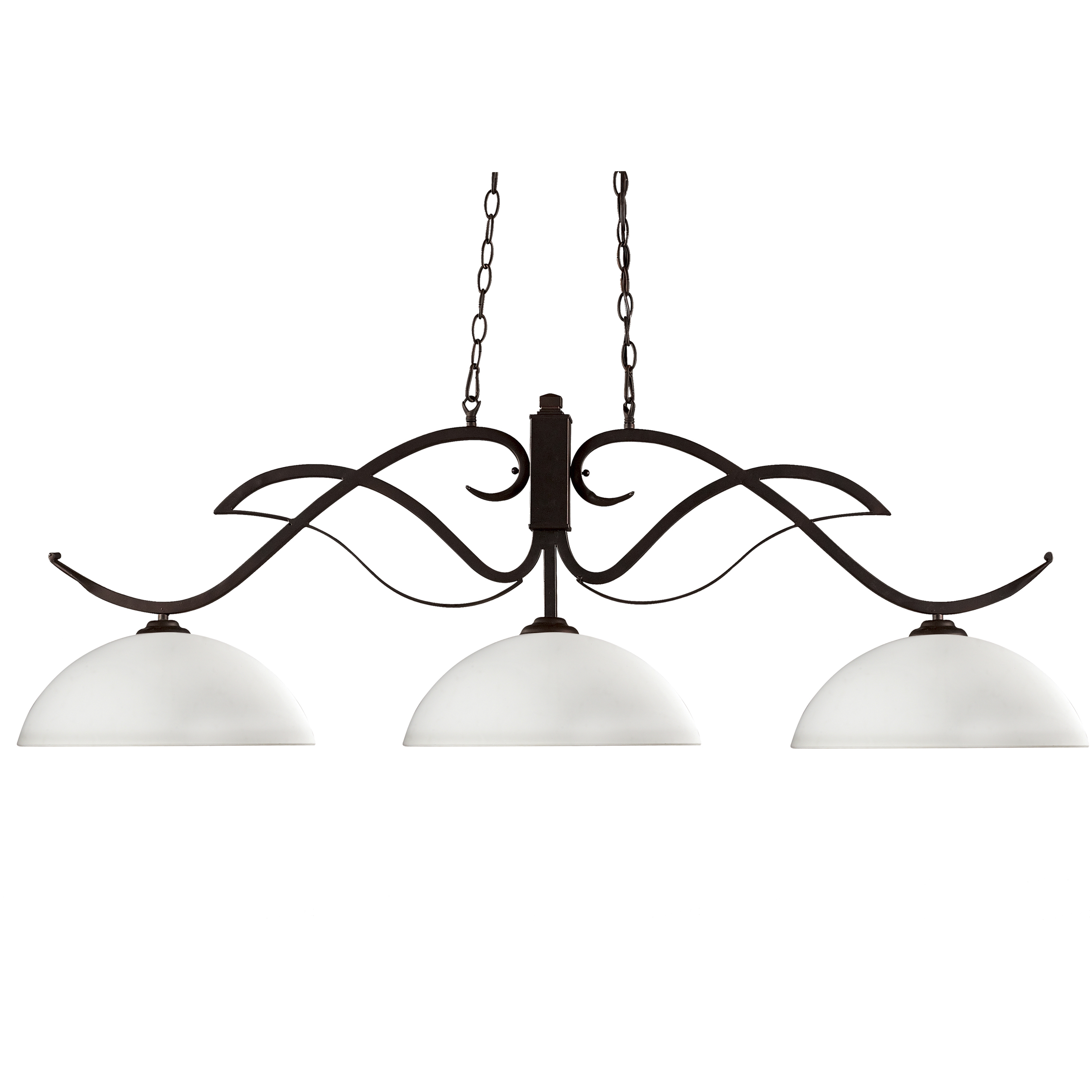 Phoenix 3 Light 52 inch Bronze Billiard Ceiling Light in Matte Opal Glass