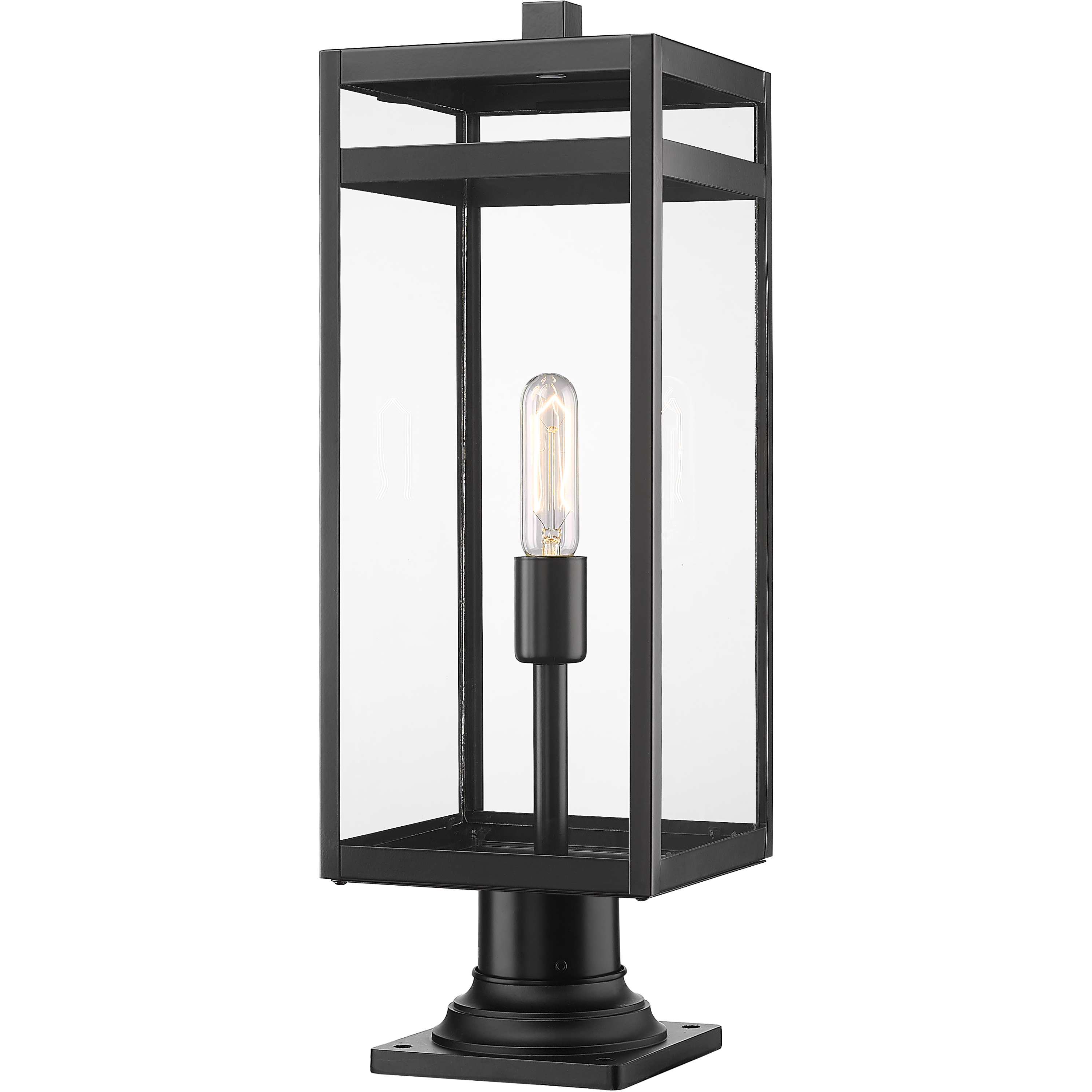 Nuri 1 Light 23.5 inch Black Outdoor Pier Mounted Fixture