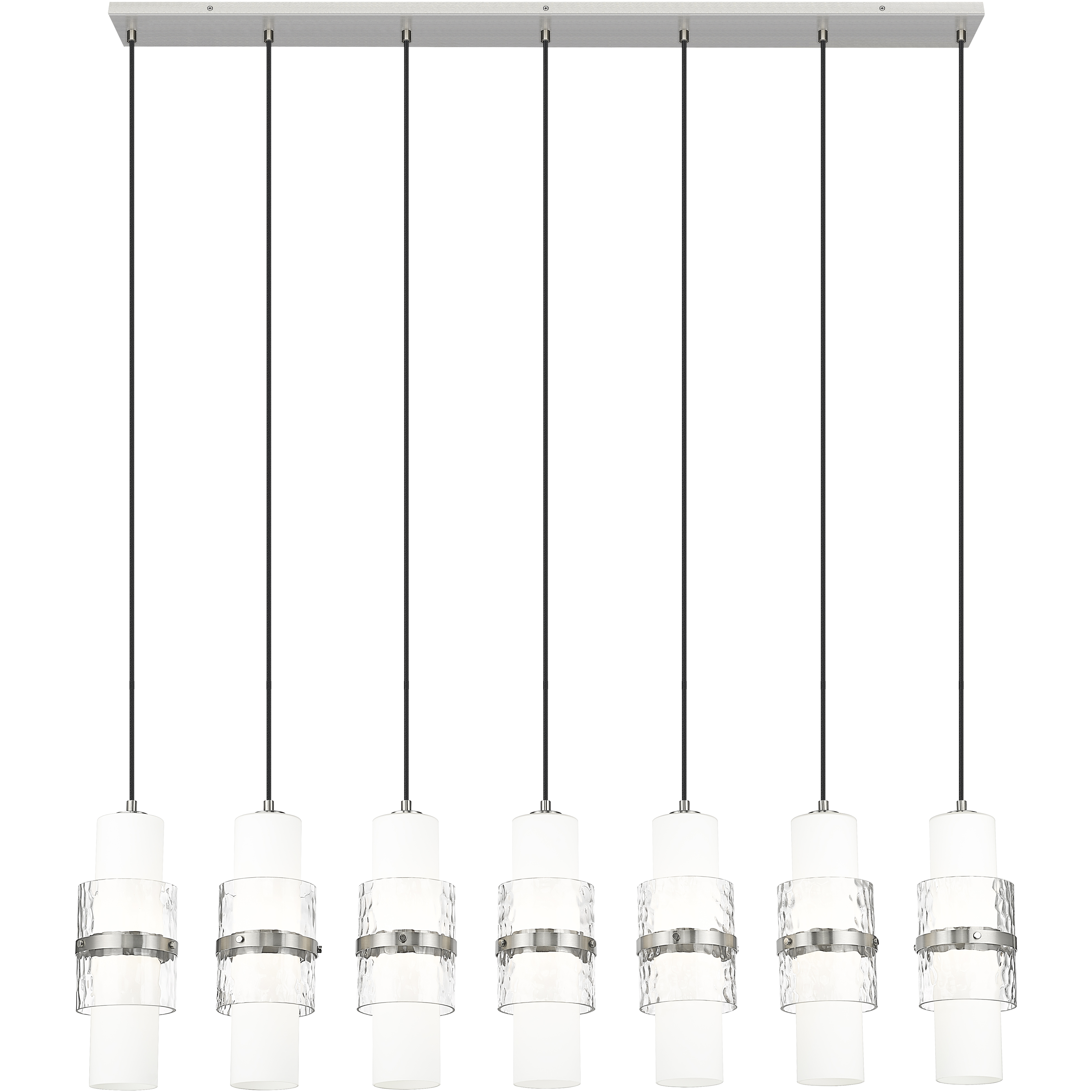 Cayden 7 Light 54 inch Brushed Nickel Linear Chandelier Ceiling Light