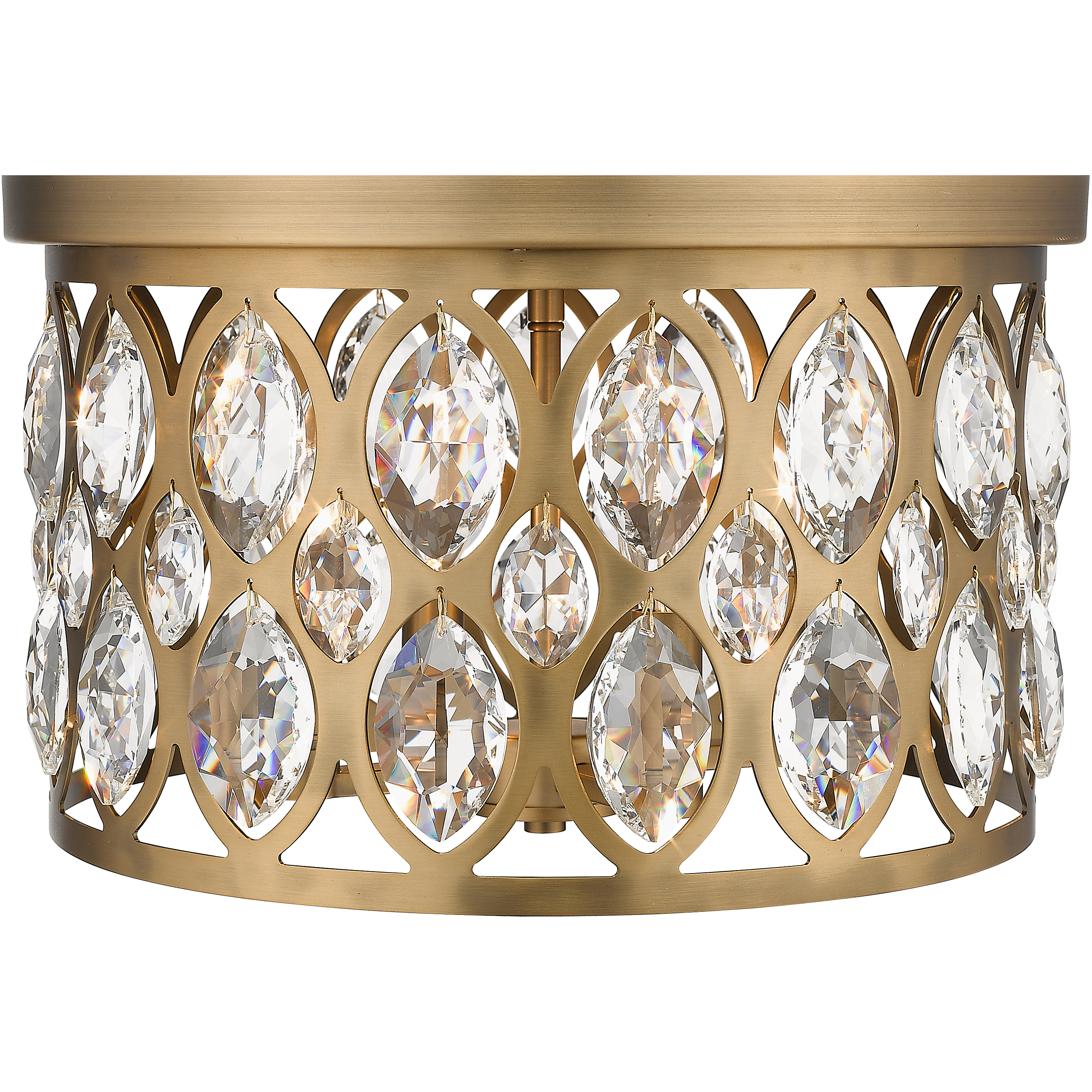 Dealey 4 Light 15.75 inch Heirloom Brass Flush Mount Ceiling Light