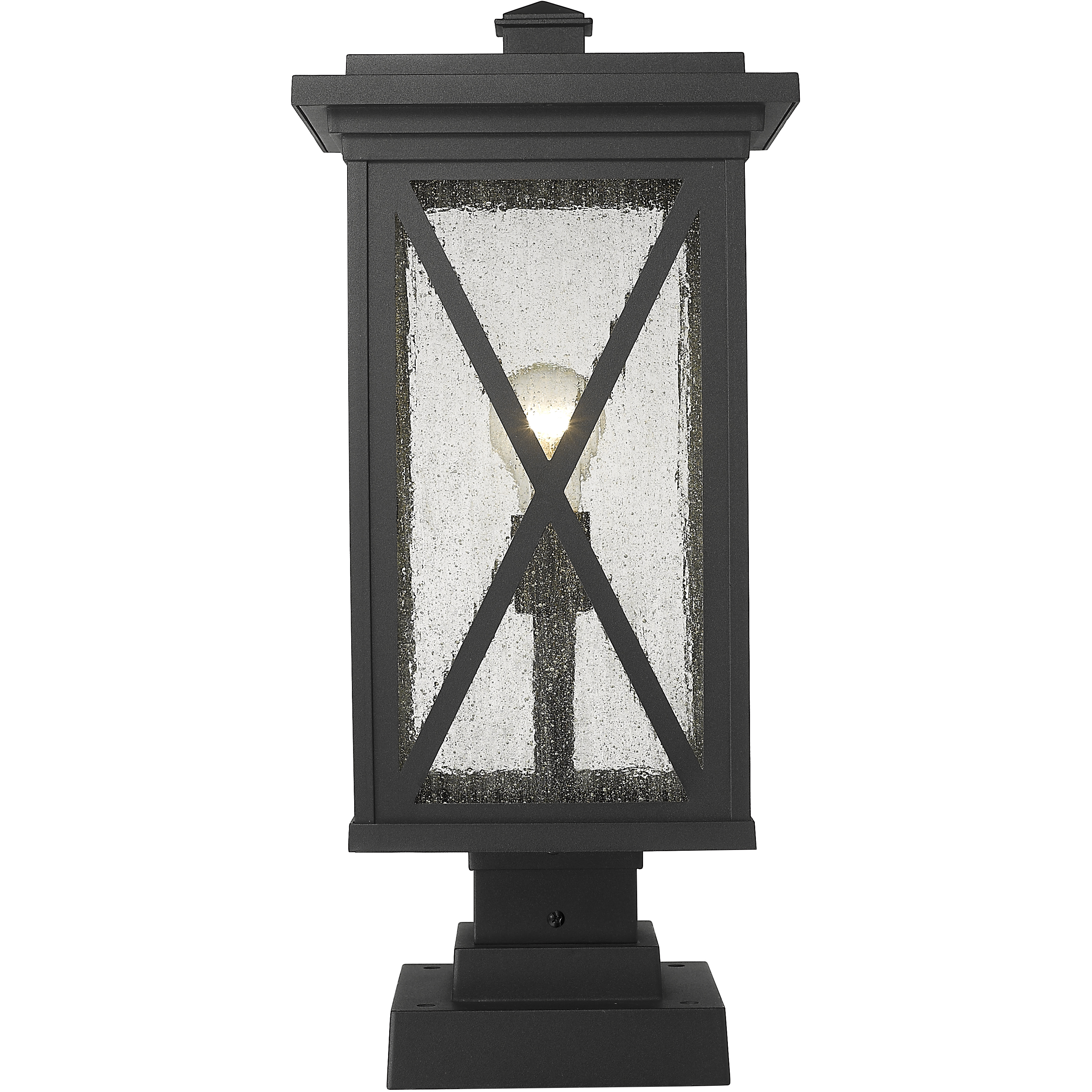 Z-Lite 583PHBS-SQPM-BK Brookside 1 Light 21.25 inch Black Outdoor