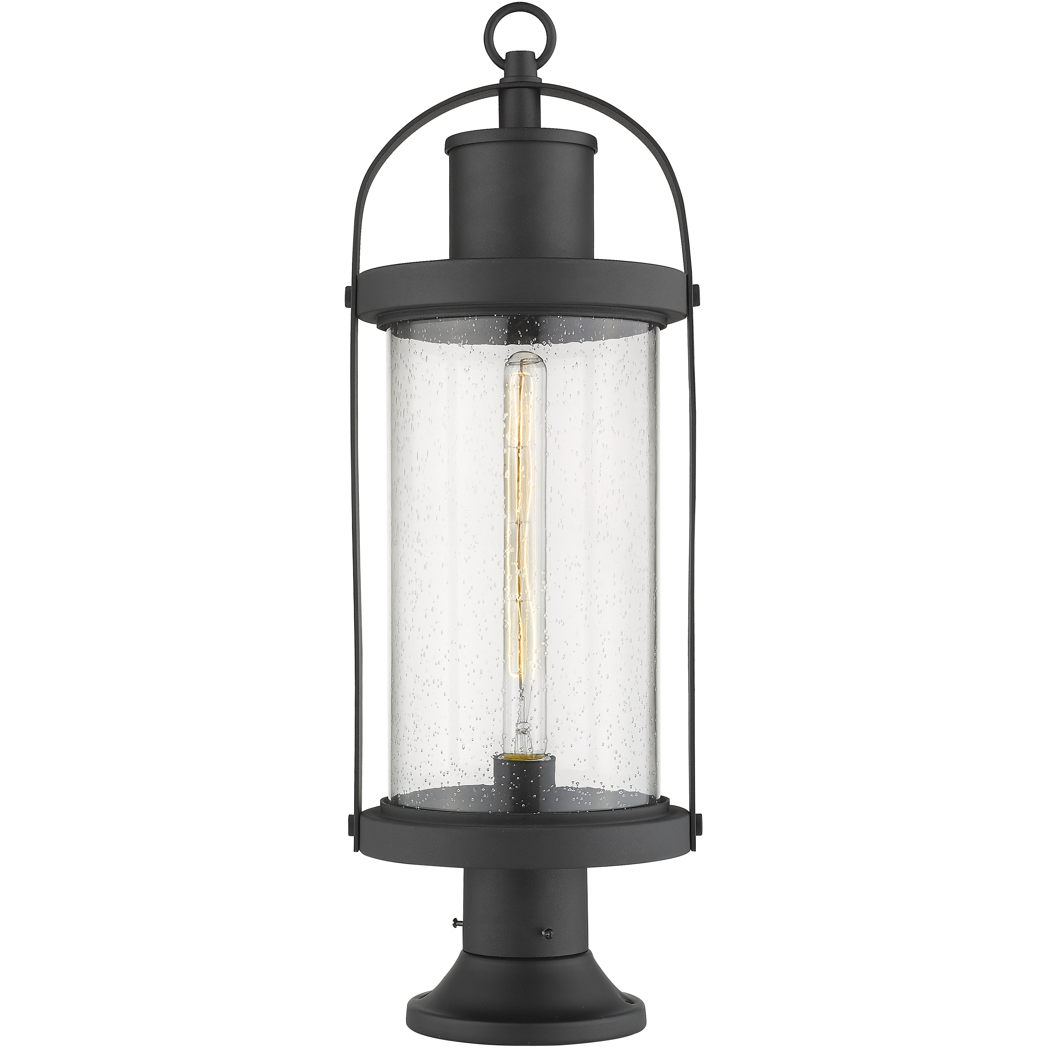 Roundhouse 1 Light 27 inch Black Outdoor Pier Mounted Fixture