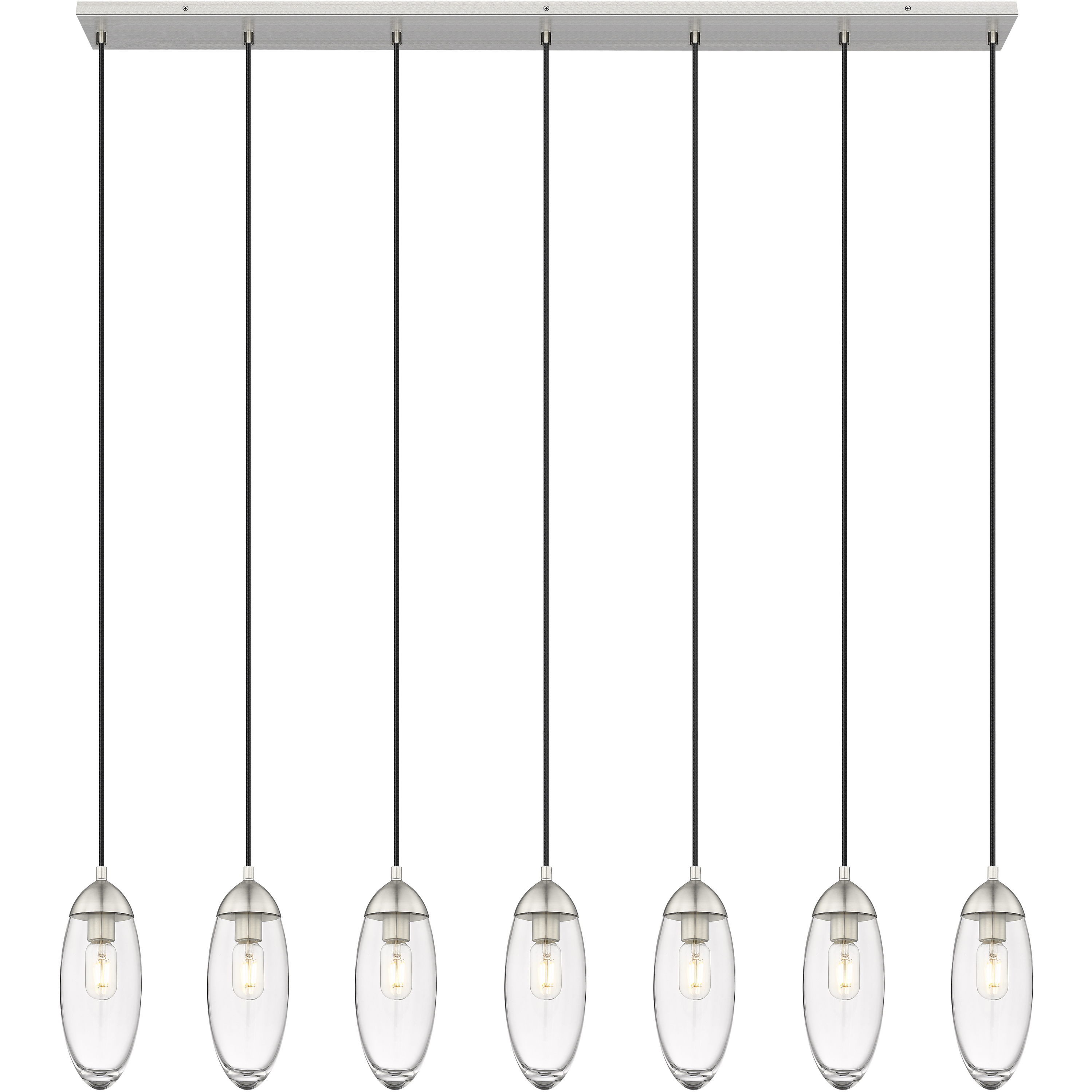 Arden 7 Light 54 inch Brushed Nickel Linear Chandelier Ceiling Light