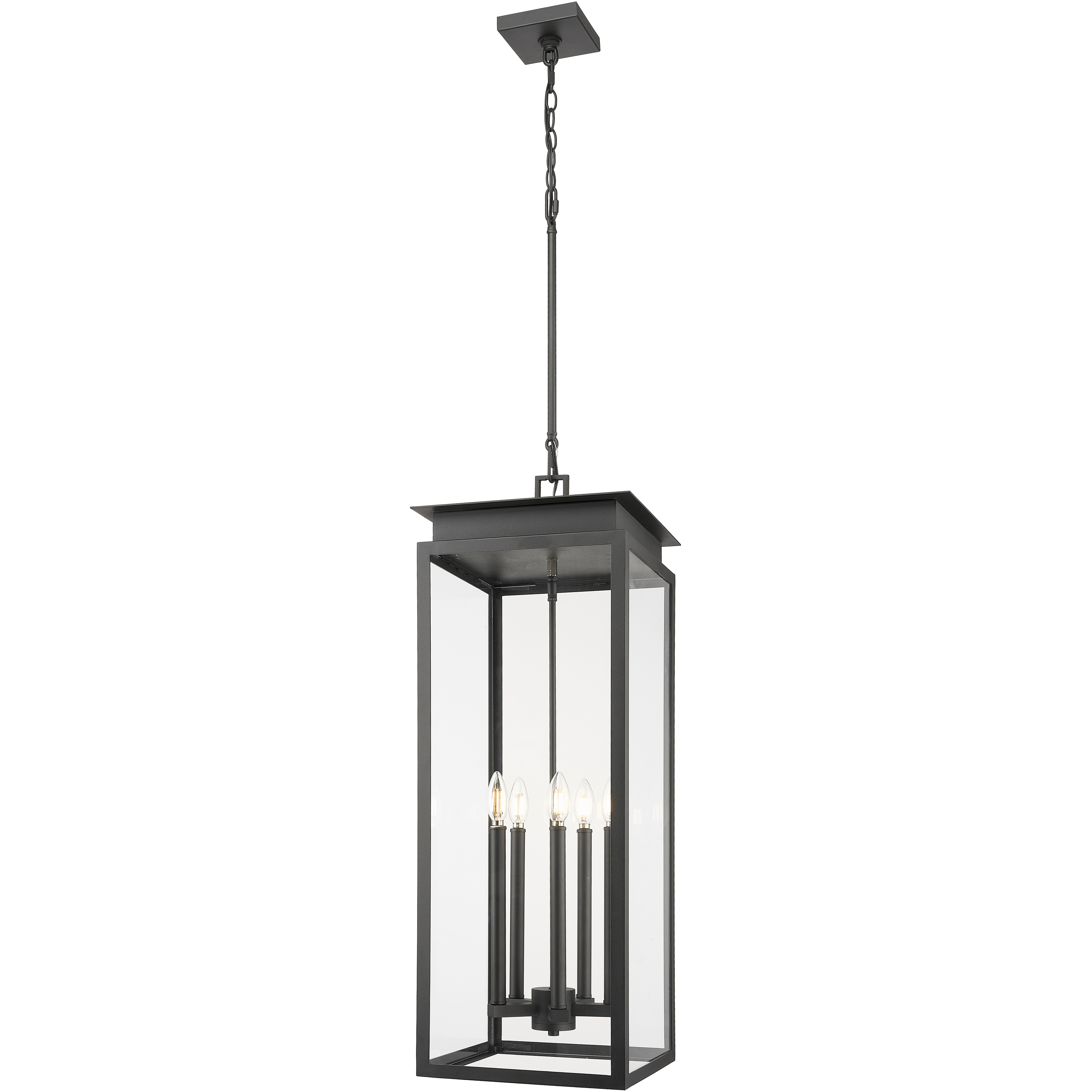 Nova 5 Light 12.5 inch Black Outdoor Chain Mount Ceiling Fixture