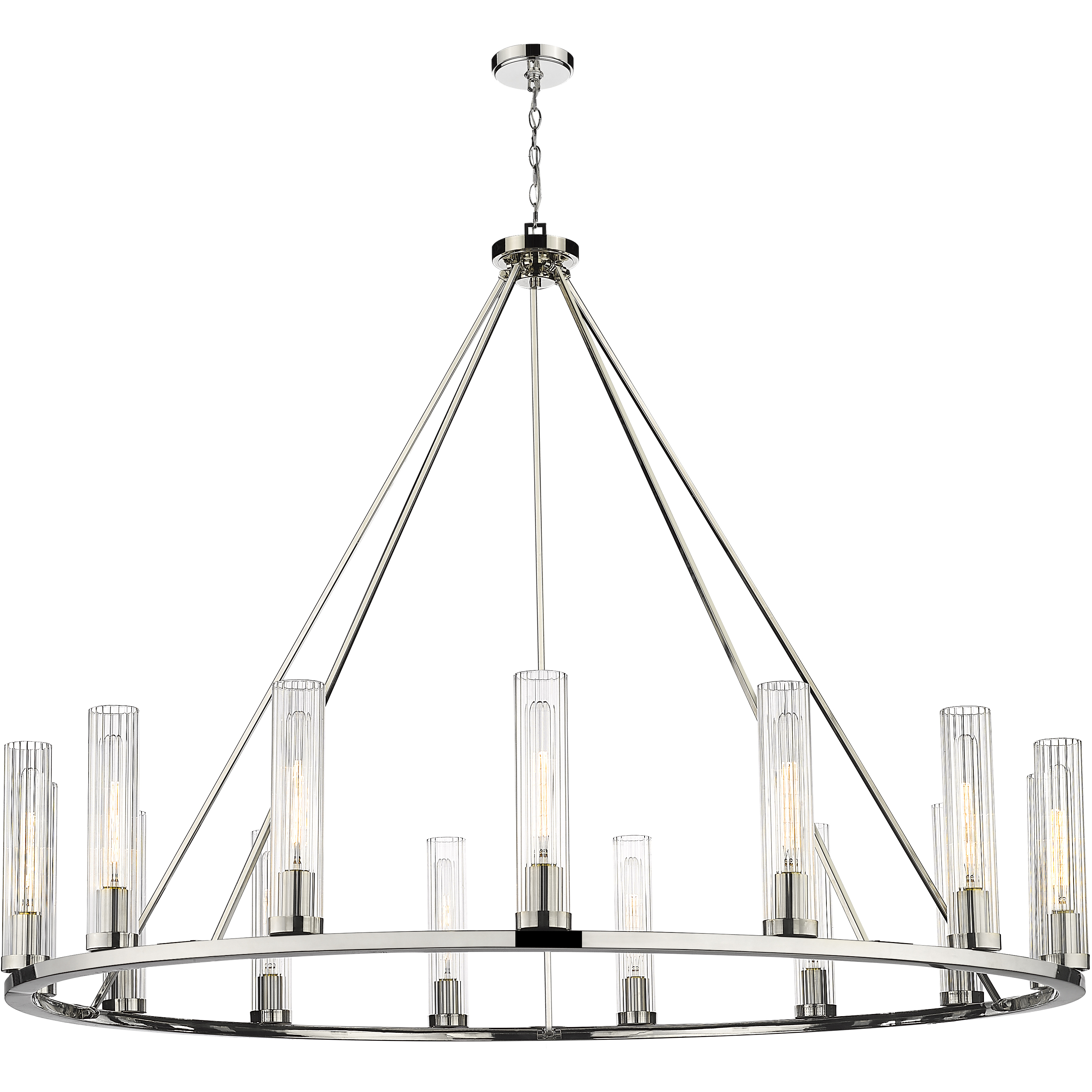 Beau 15 Light 60 inch Polished Nickel Chandelier Ceiling Light