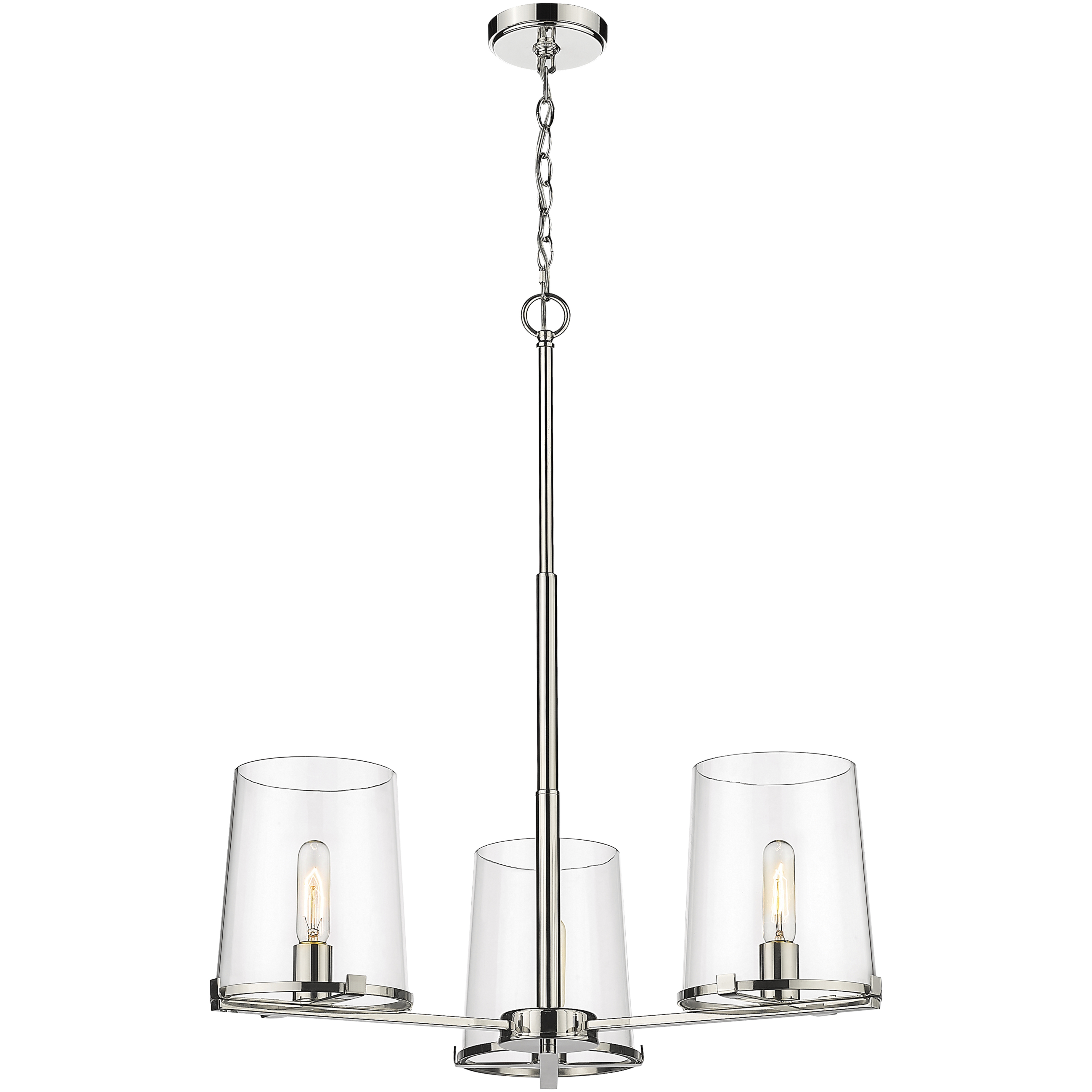 Callista 3 Light 28 inch Polished Nickel Chandelier Ceiling Light