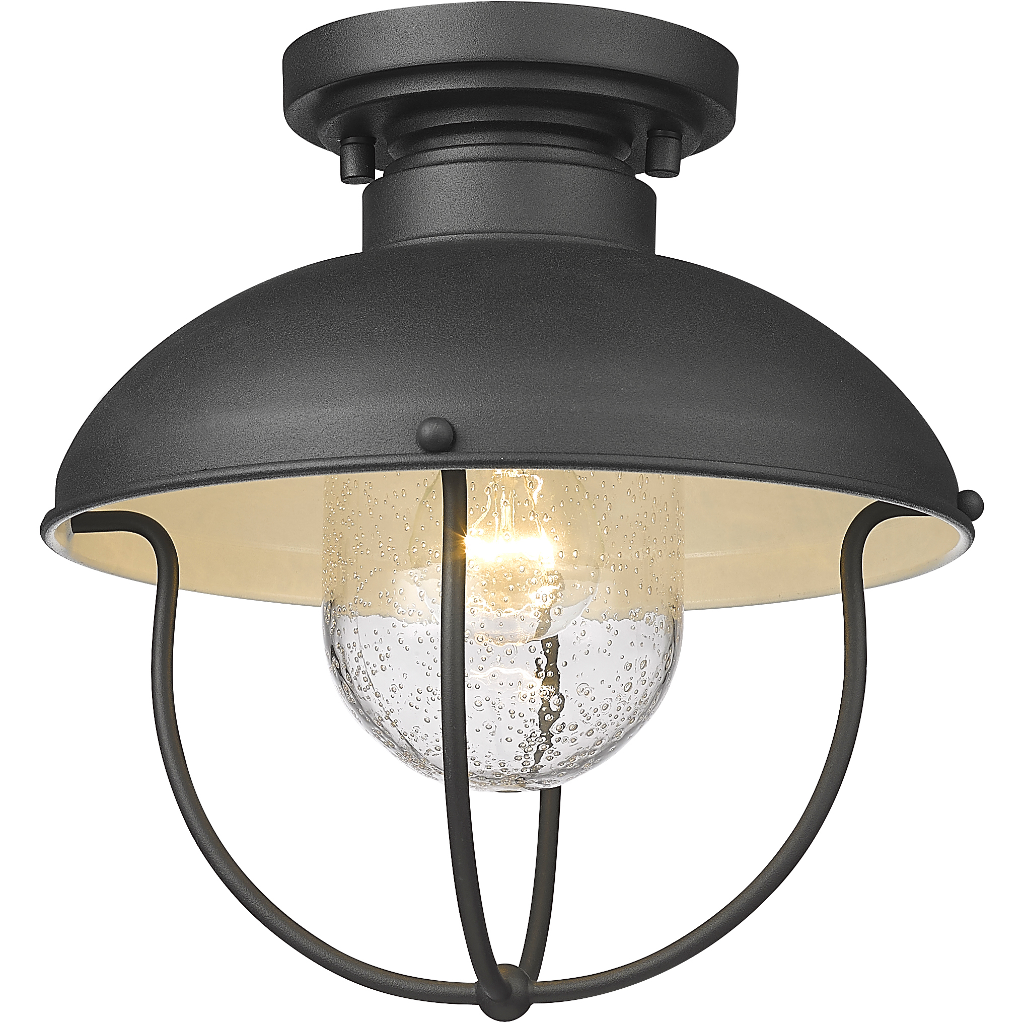 Ansel 1 Light 11 inch Black Outdoor Flush Mount