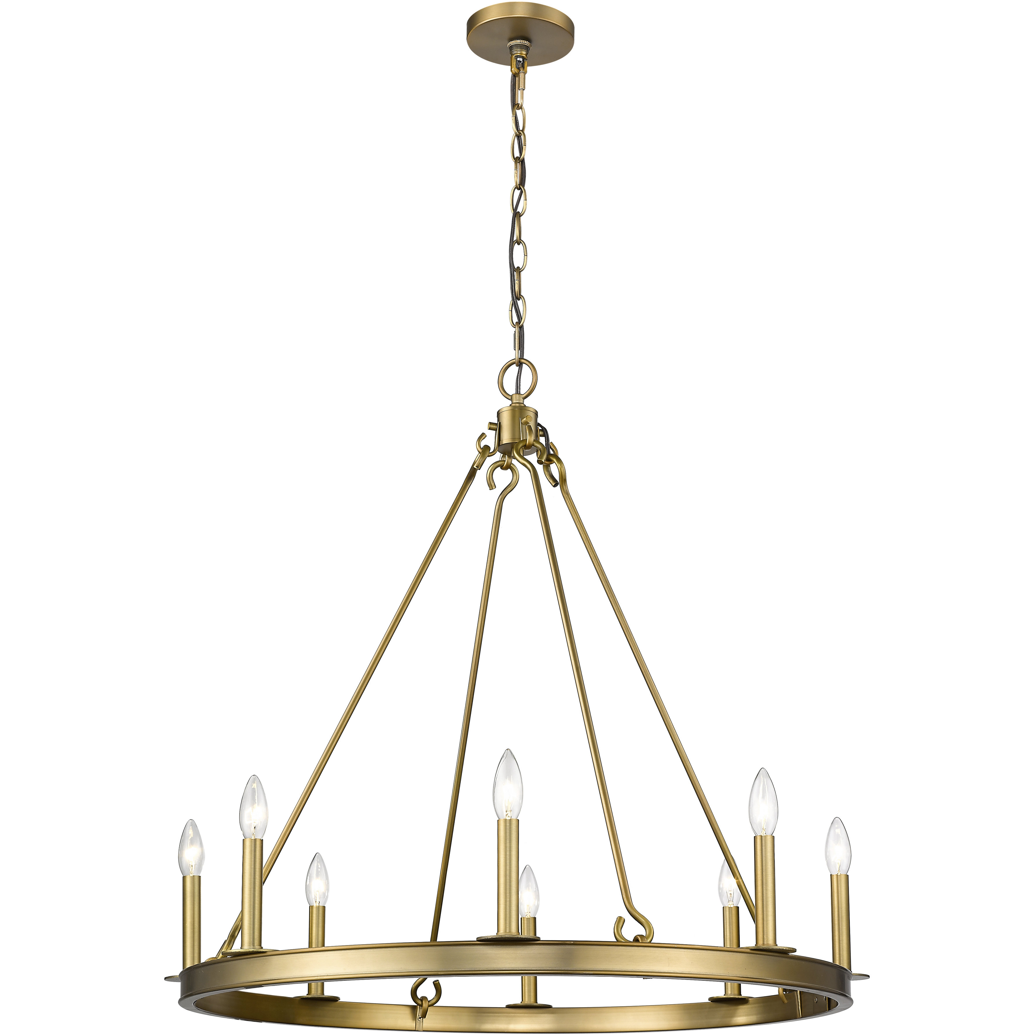 Barclay 8 Light 33 inch Olde Brass Chandelier Ceiling Light