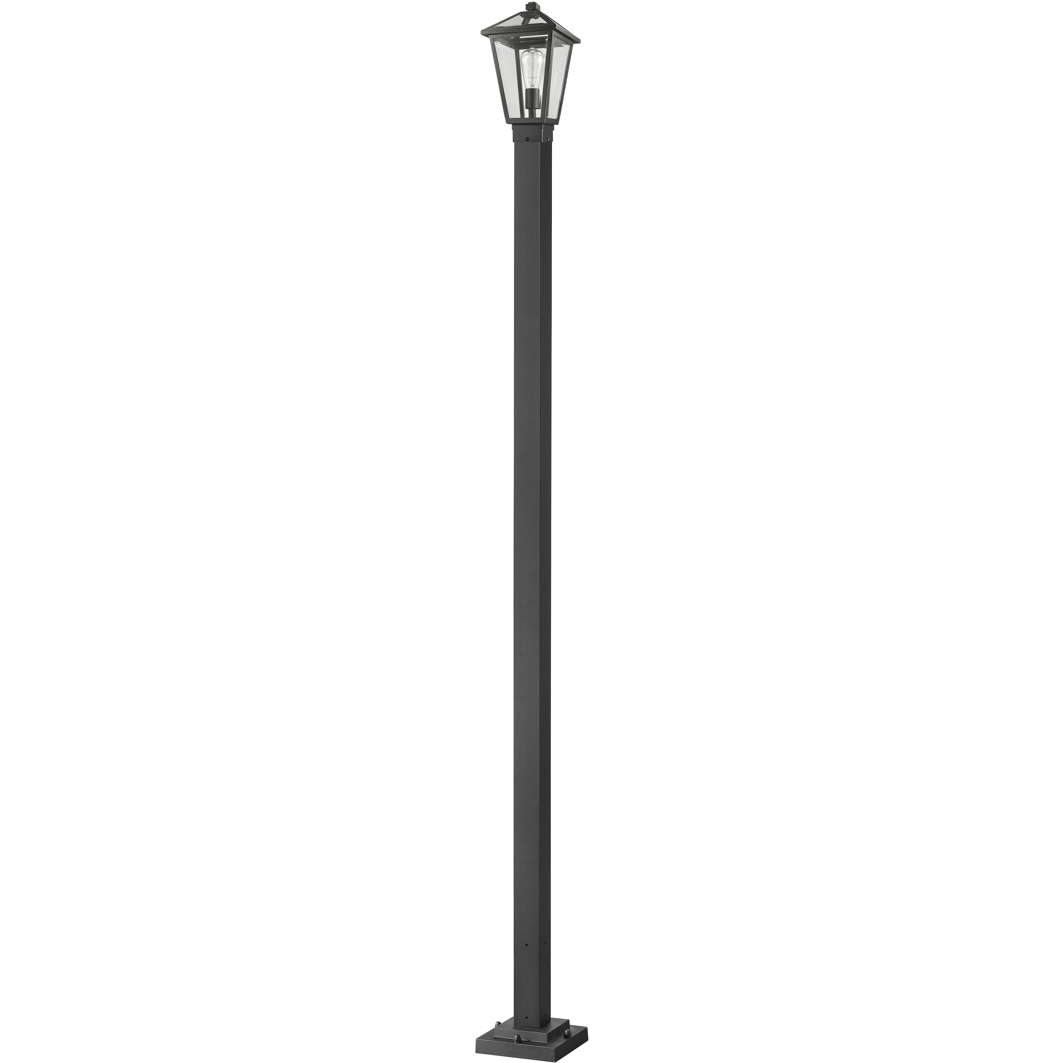 Talbot 1 Light 110 inch Black Outdoor Post Mounted Fixture in Clear Beveled Glass