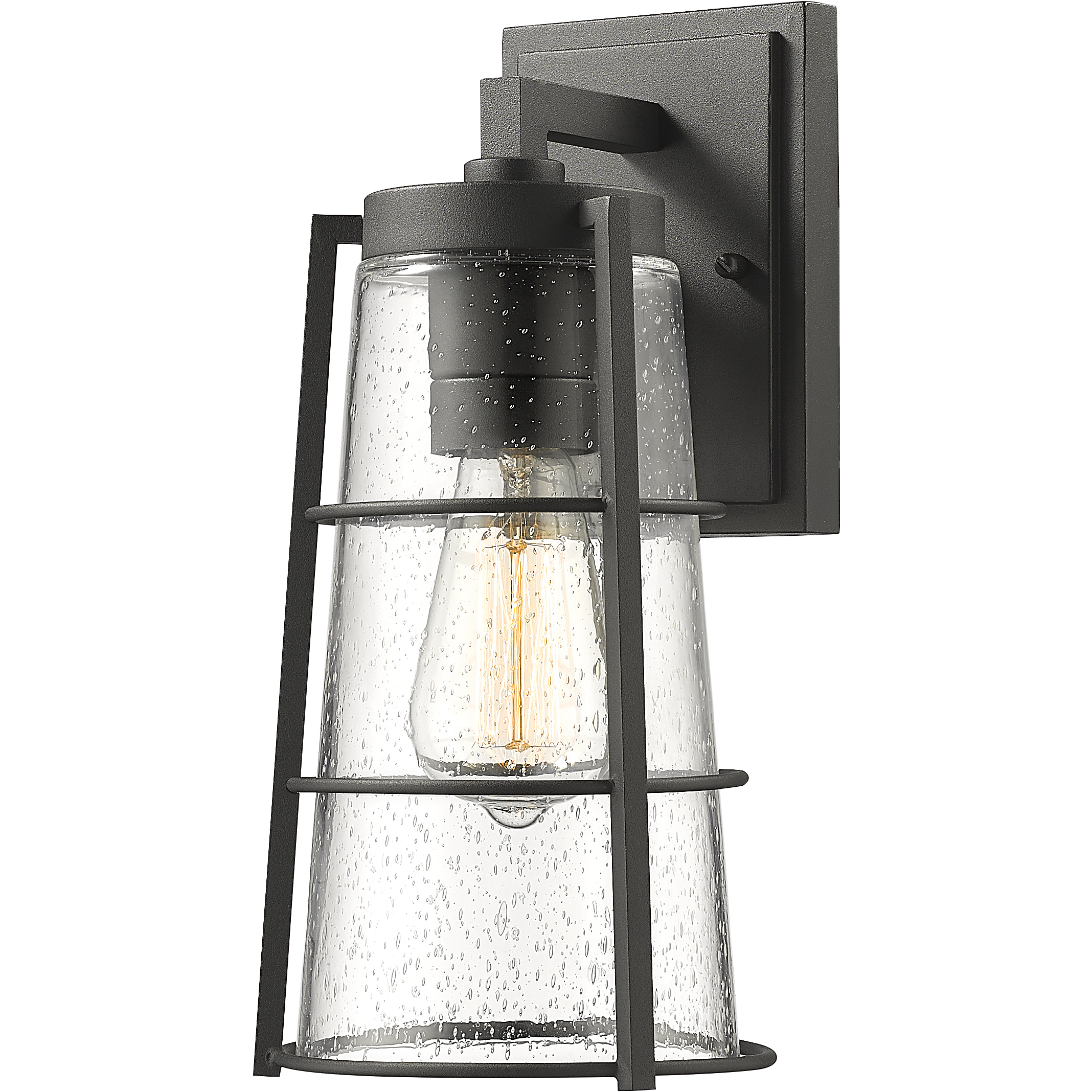 Helix 1 Light 13 inch Black Outdoor Wall Light