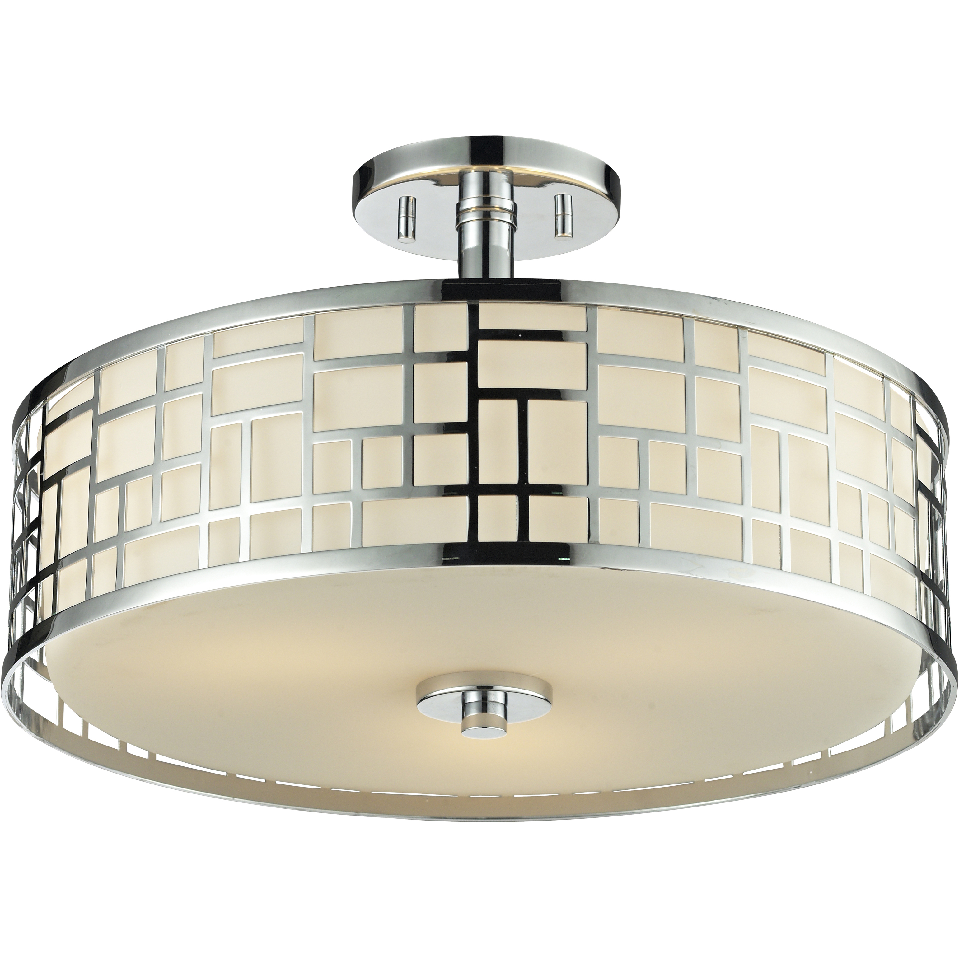 Elea 3 Light 16.25 inch Chrome Semi Flush Mount Ceiling Light