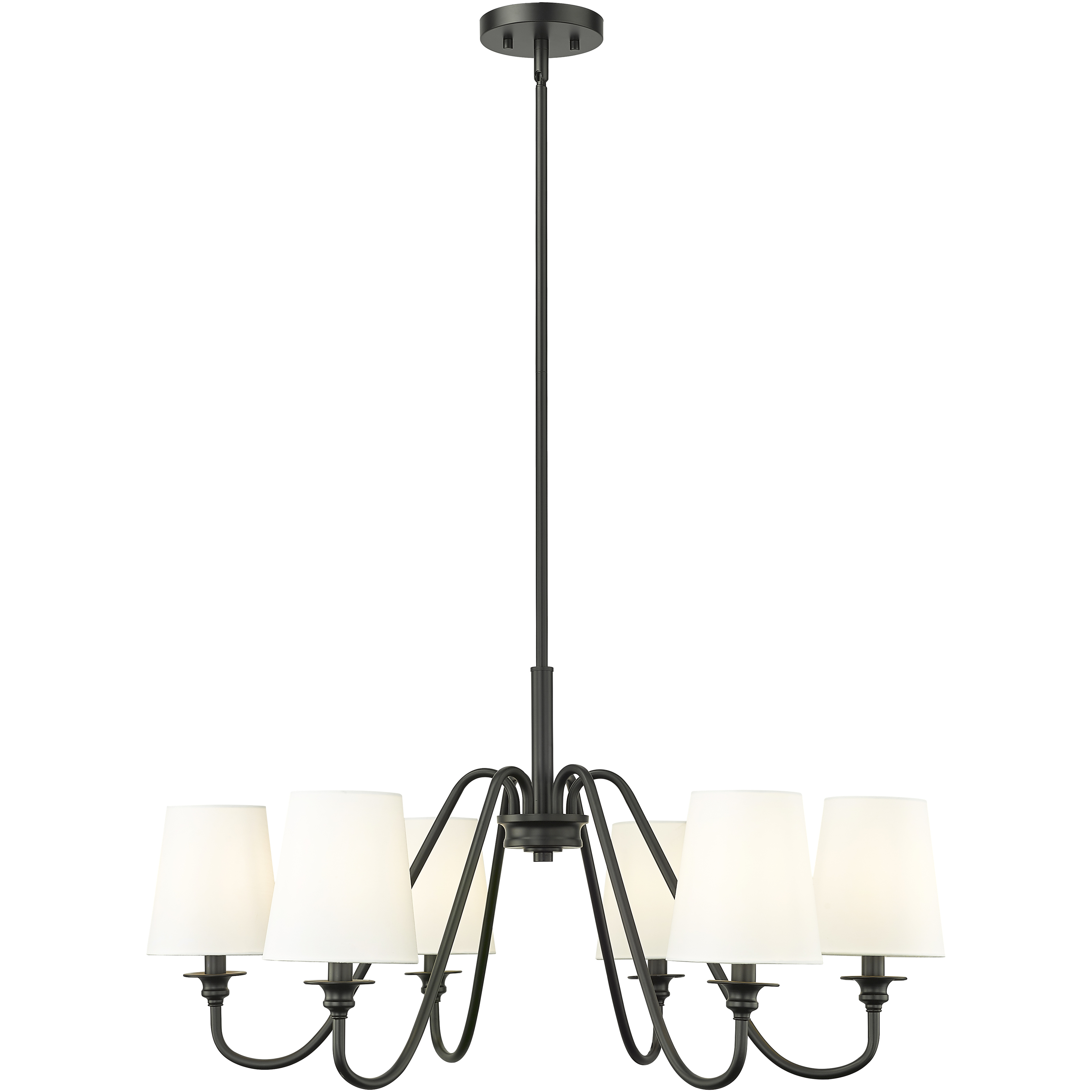 Gianna 6 Light 32 inch Matte Black Chandelier Ceiling Light