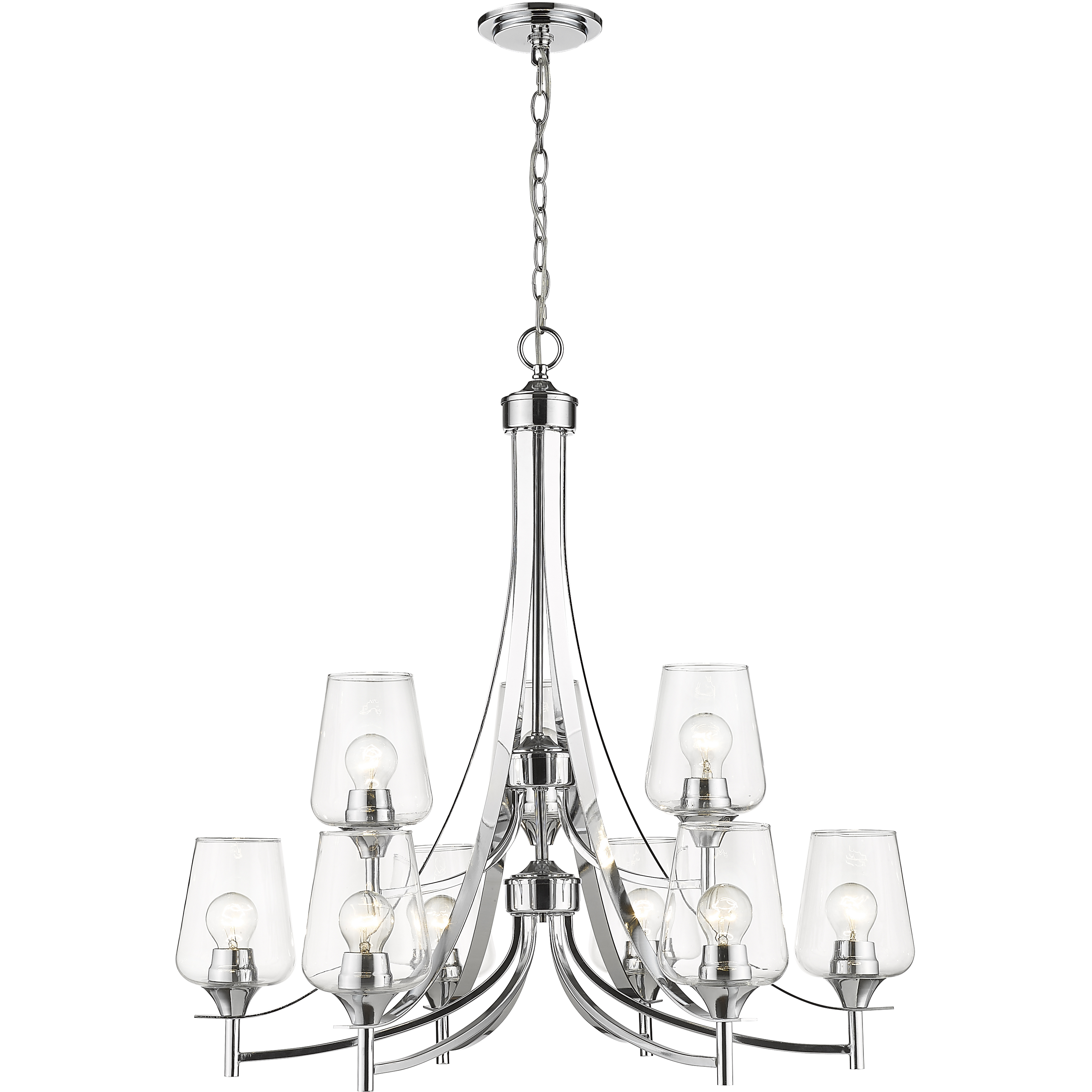 Joliet 9 Light 31 inch Chrome Chandelier Ceiling Light