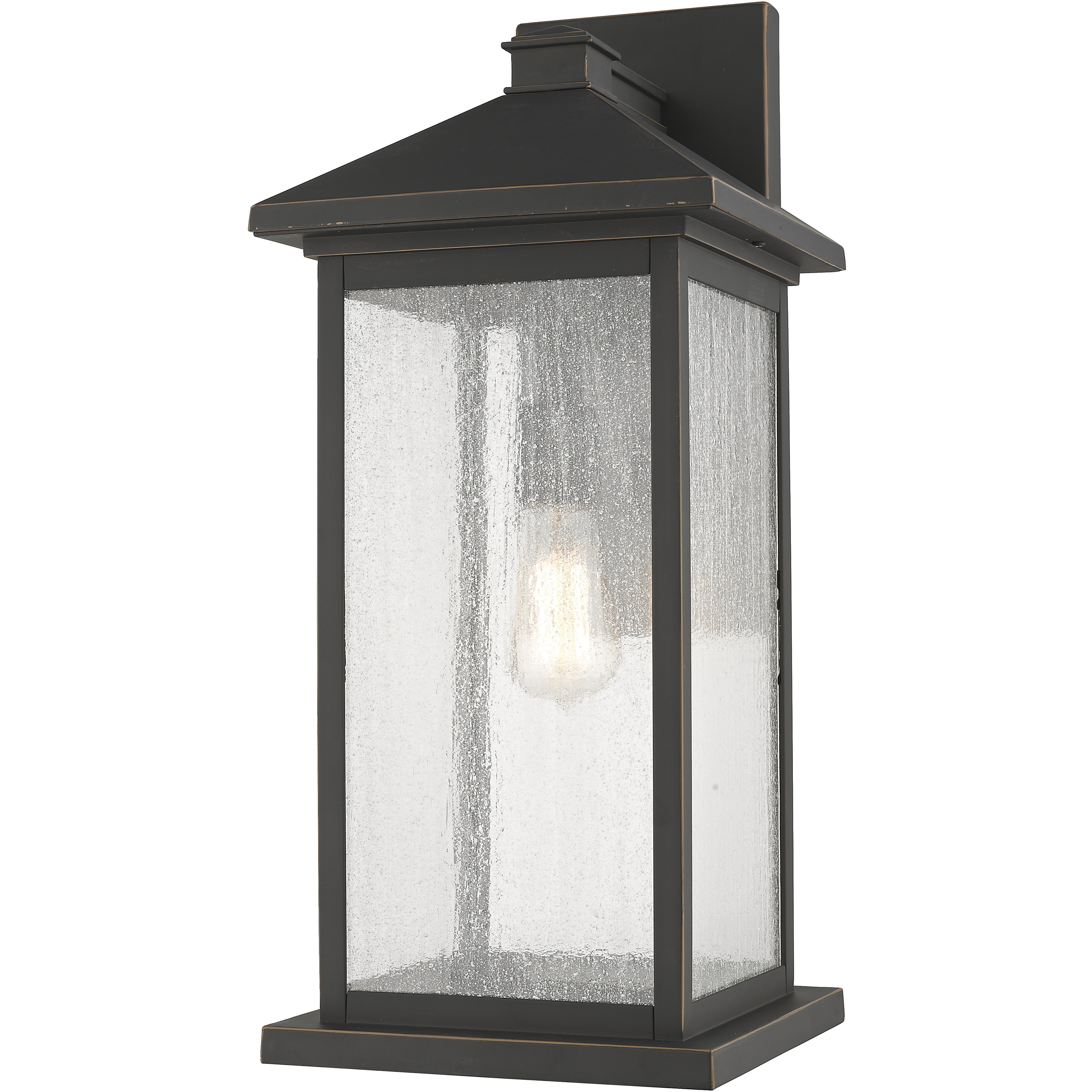 Portland 1 Light 22 inch Oil Rubbed Bronze Outdoor Wall Light in Clear Seedy Glass