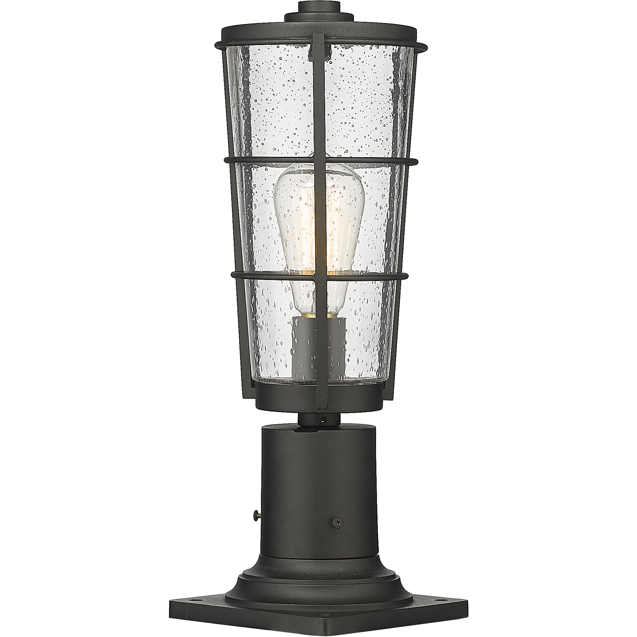 Helix 1 Light 17.25 inch Black Outdoor Pier Mounted Fixture