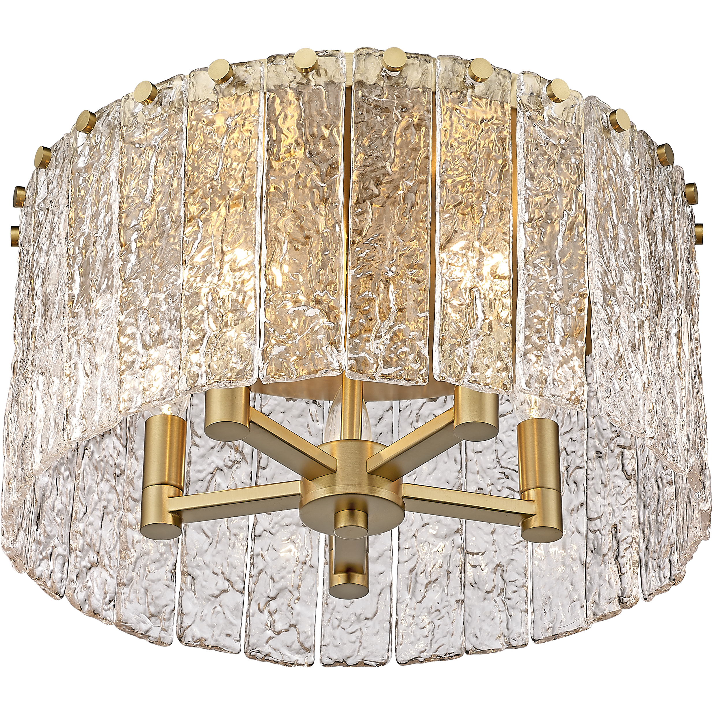 Glacier 5 Light 16.75 inch Modern Gold Flush Mount Ceiling Light