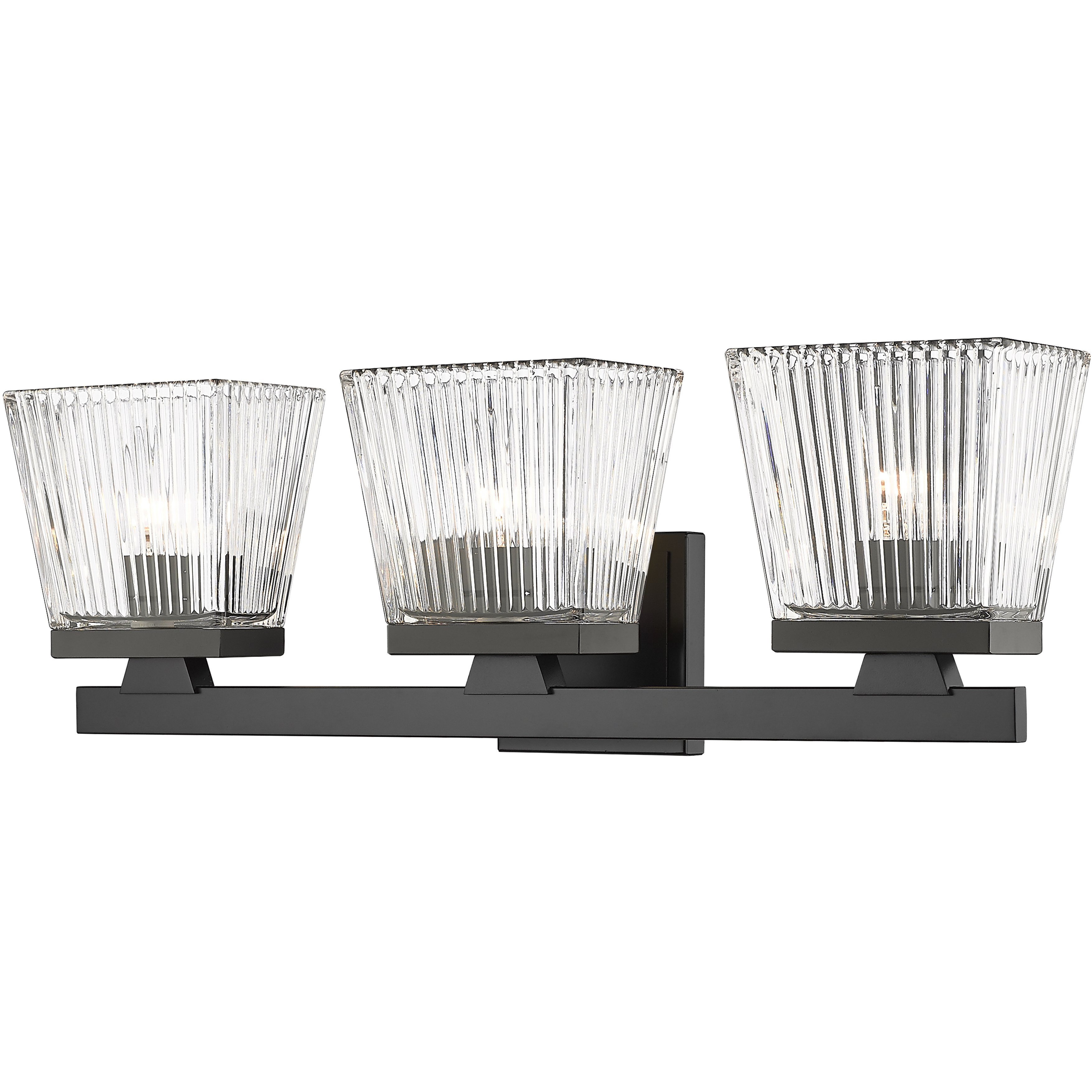 Astor 3 Light 23 inch Matte Black Vanity Wall Light