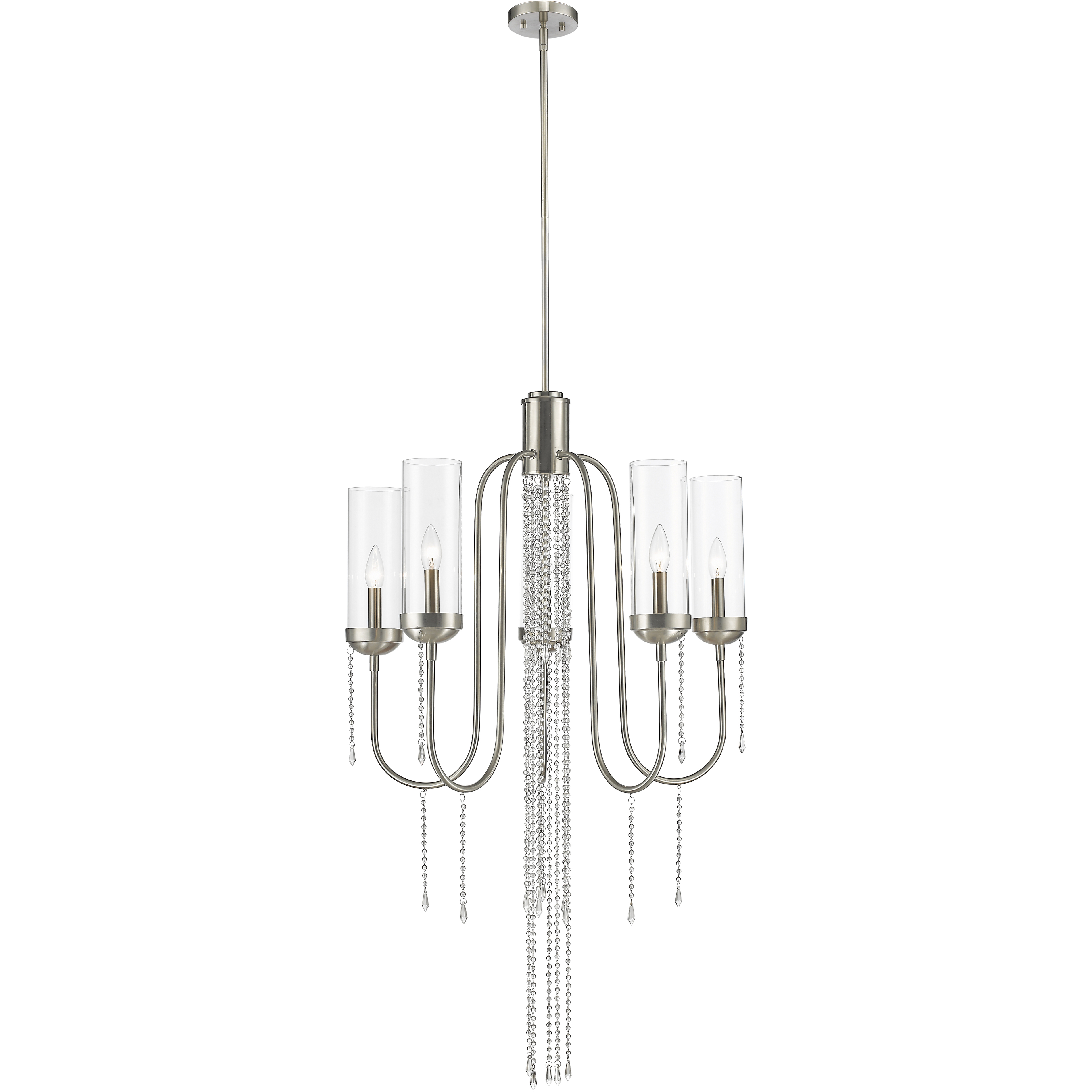 Siena 5 Light 26 inch Brushed Nickel Chandelier Ceiling Light