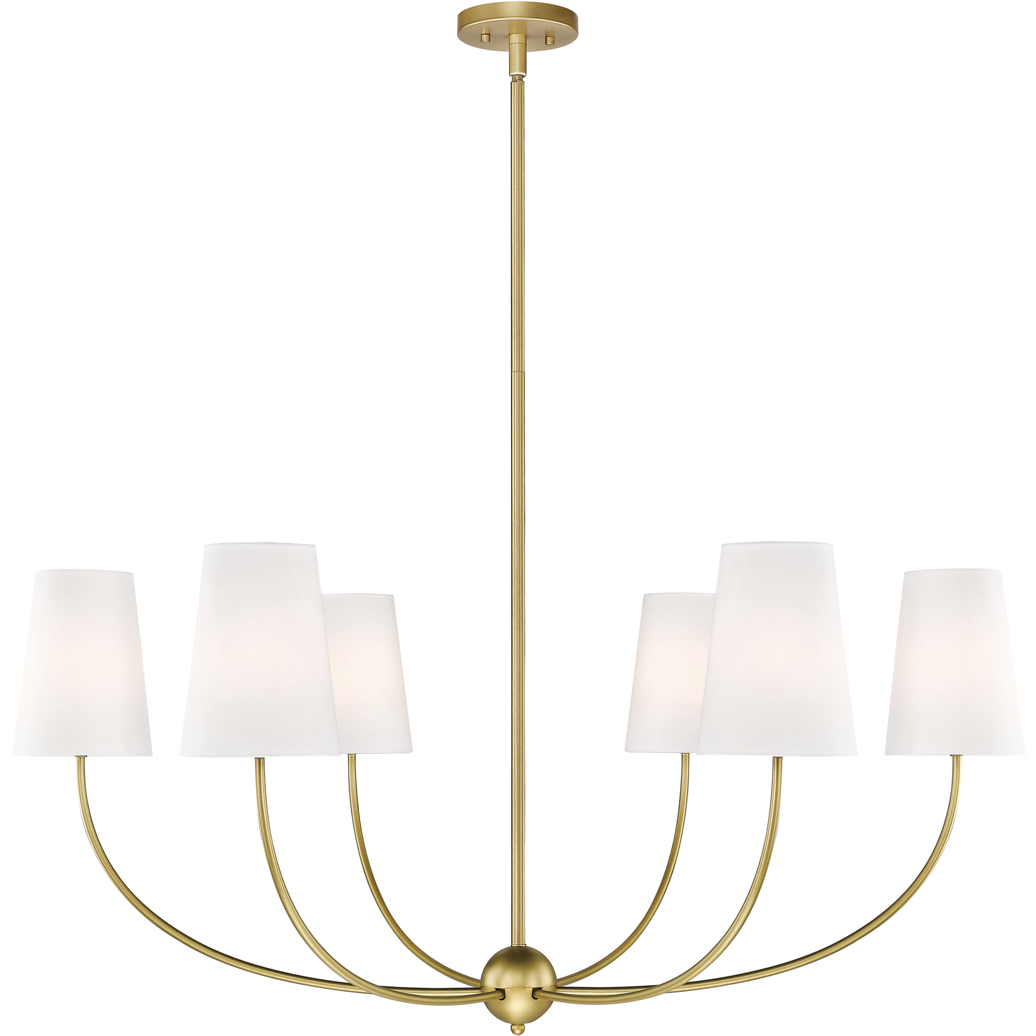 Shannon 6 Light 42 inch Rubbed Brass Chandelier Ceiling Light