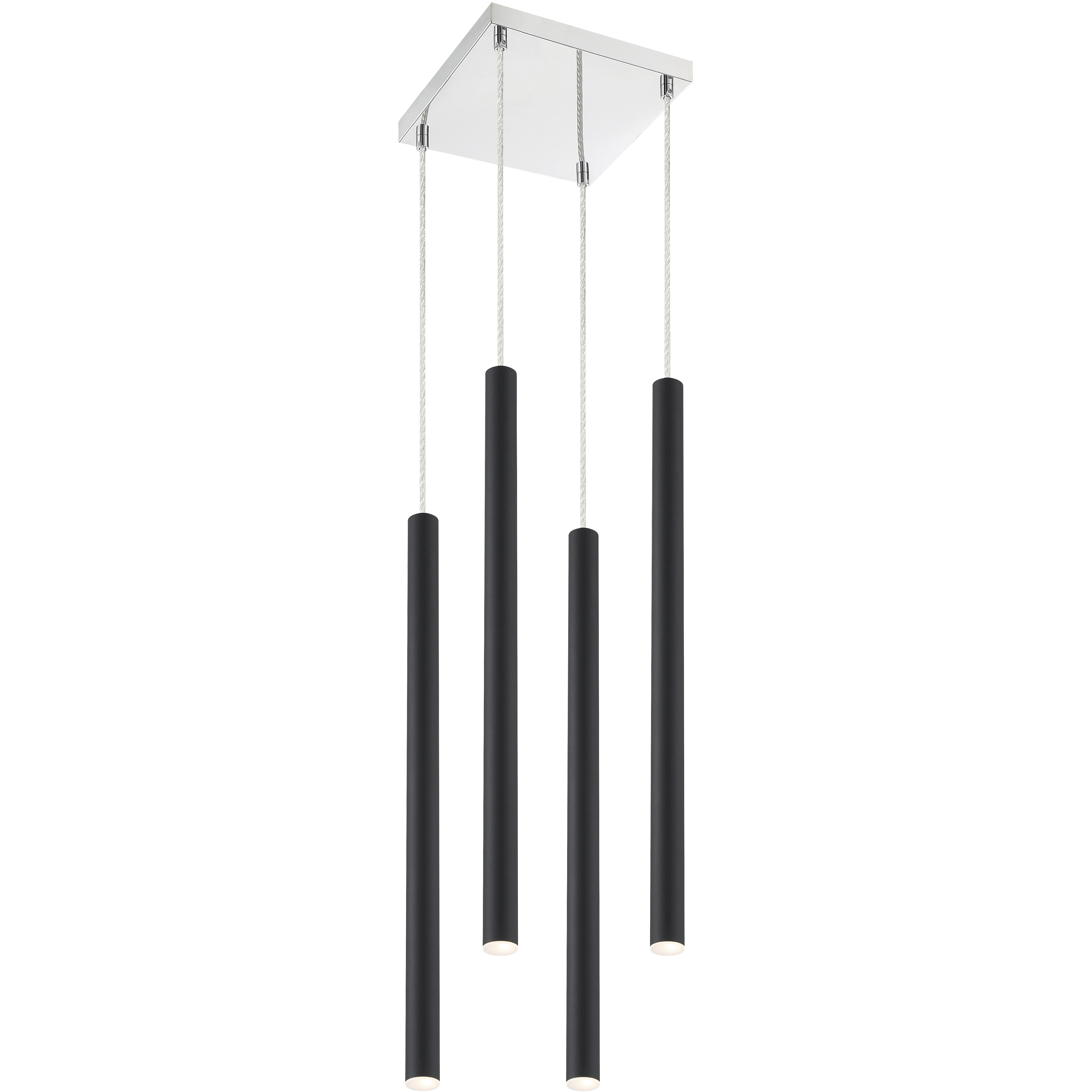Forest LED 9.5 inch Chrome Chandelier Ceiling Light in Matte Black Steel