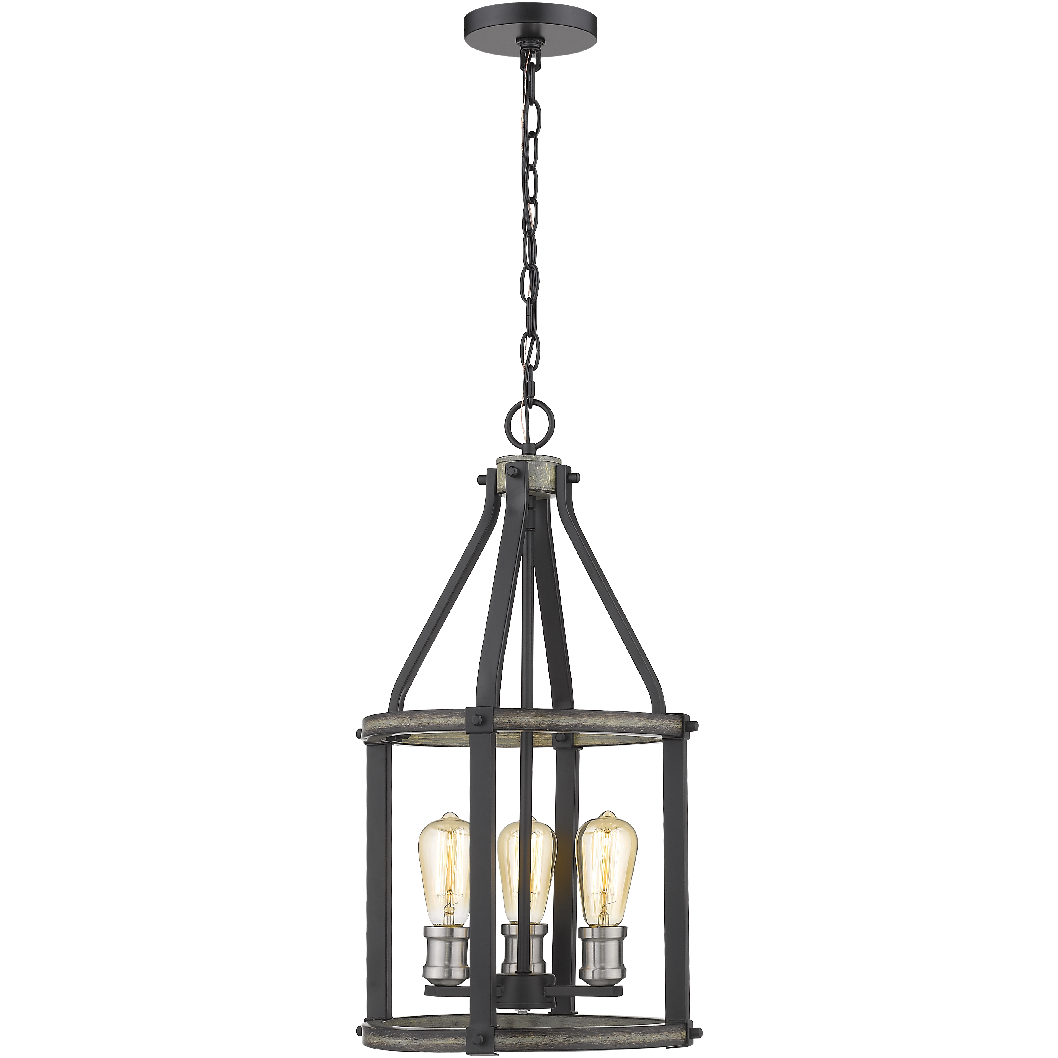 Kirkland 3 Light 12 inch Ashen Barnboard Pendant Ceiling Light