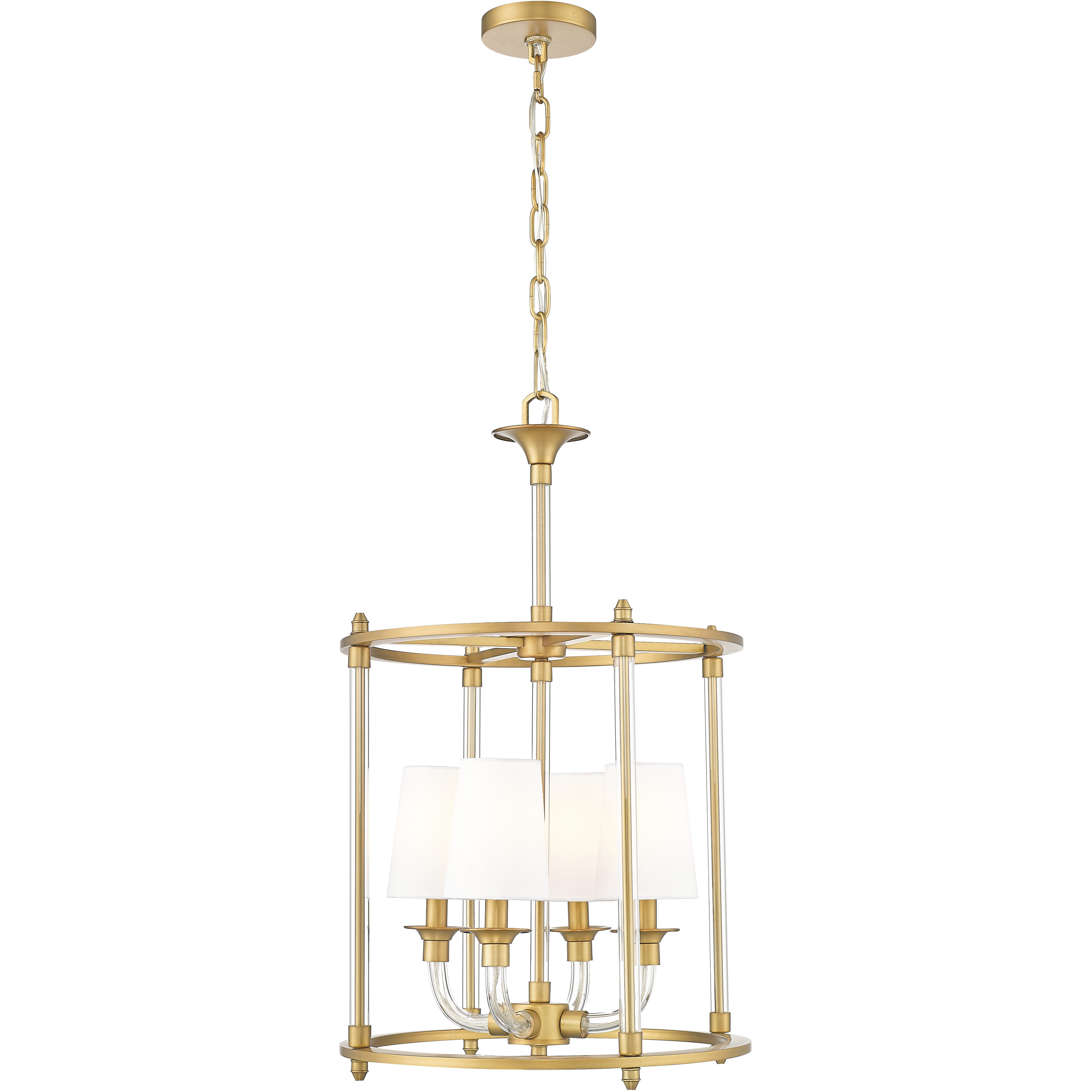 Katerina 4 Light 16 inch Rubbed Brass Chandelier Ceiling Light