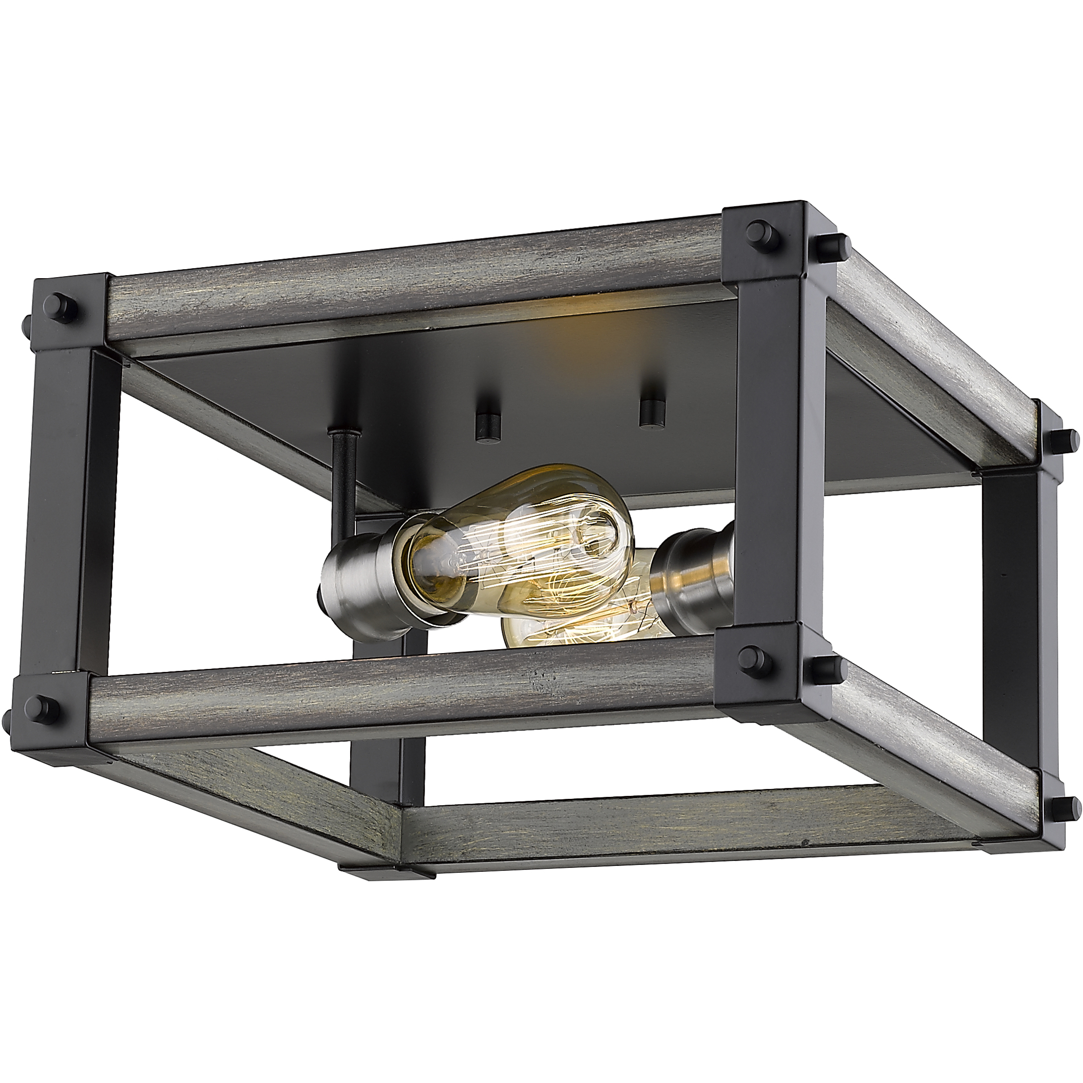 Kirkland 2 Light 12 inch Ashen Barnboard Flush Mount Ceiling Light
