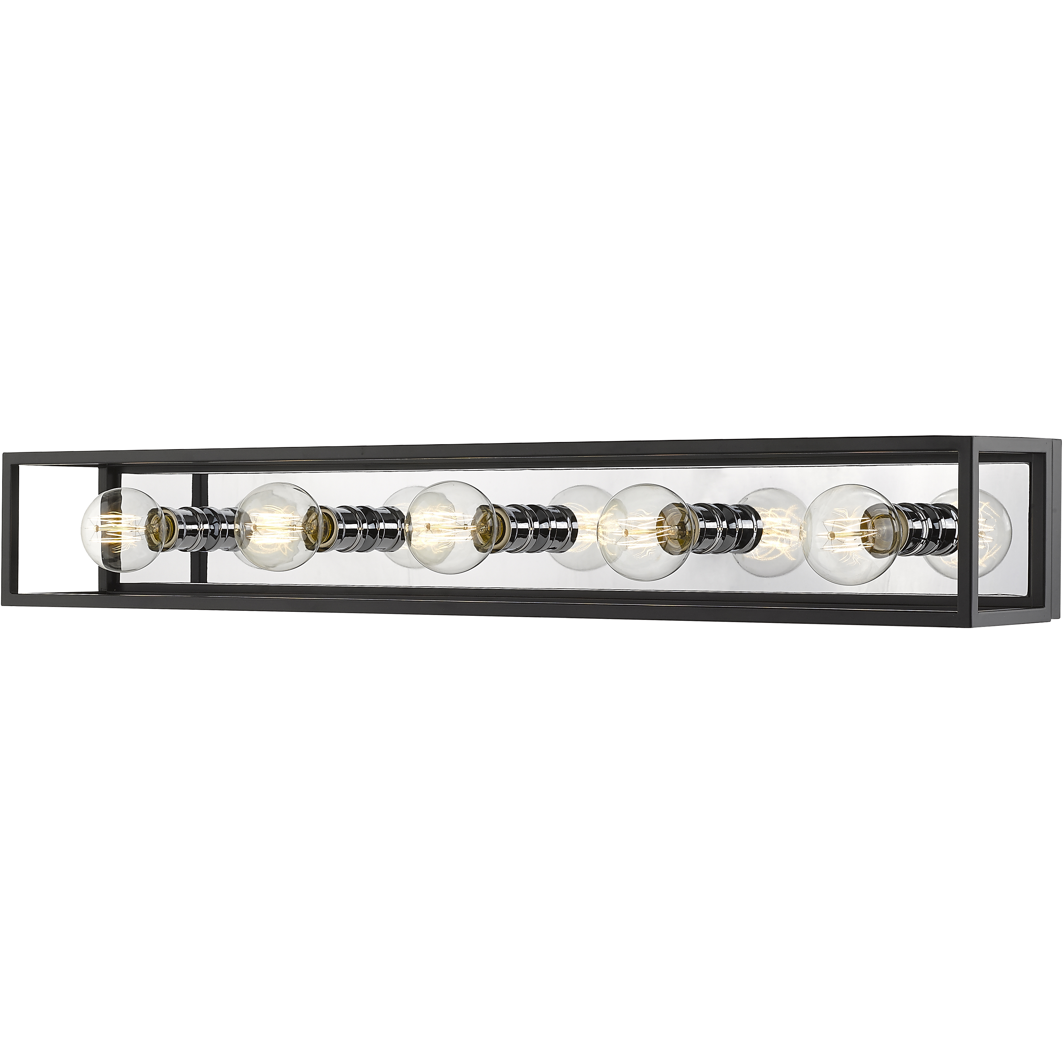 Kube 5 Light 39.5 inch Matte Black and Chrome Vanity Wall Light