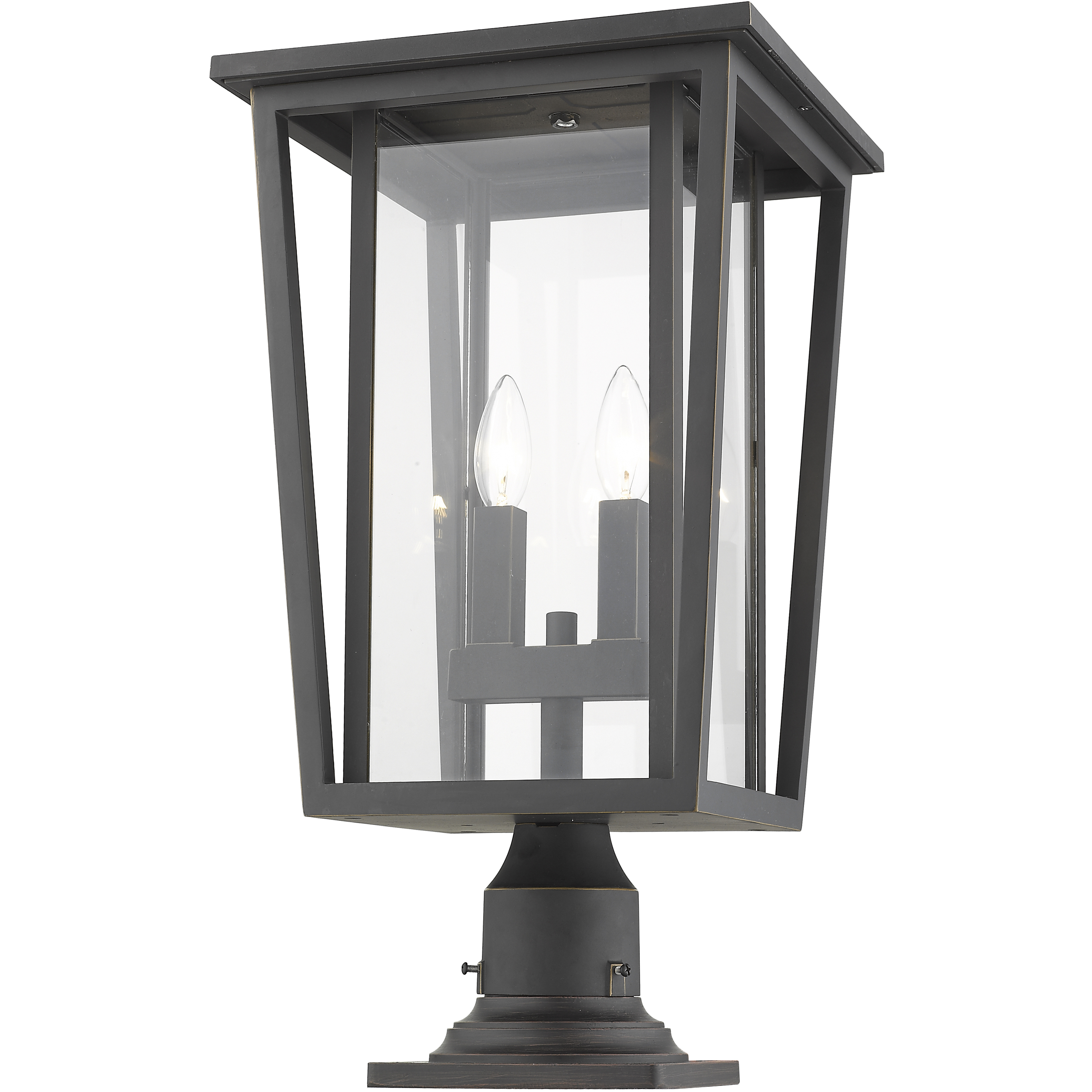 Seoul 2 Light 21.75 inch Oil Rubbed Bronze Outdoor Pier Mounted Fixture