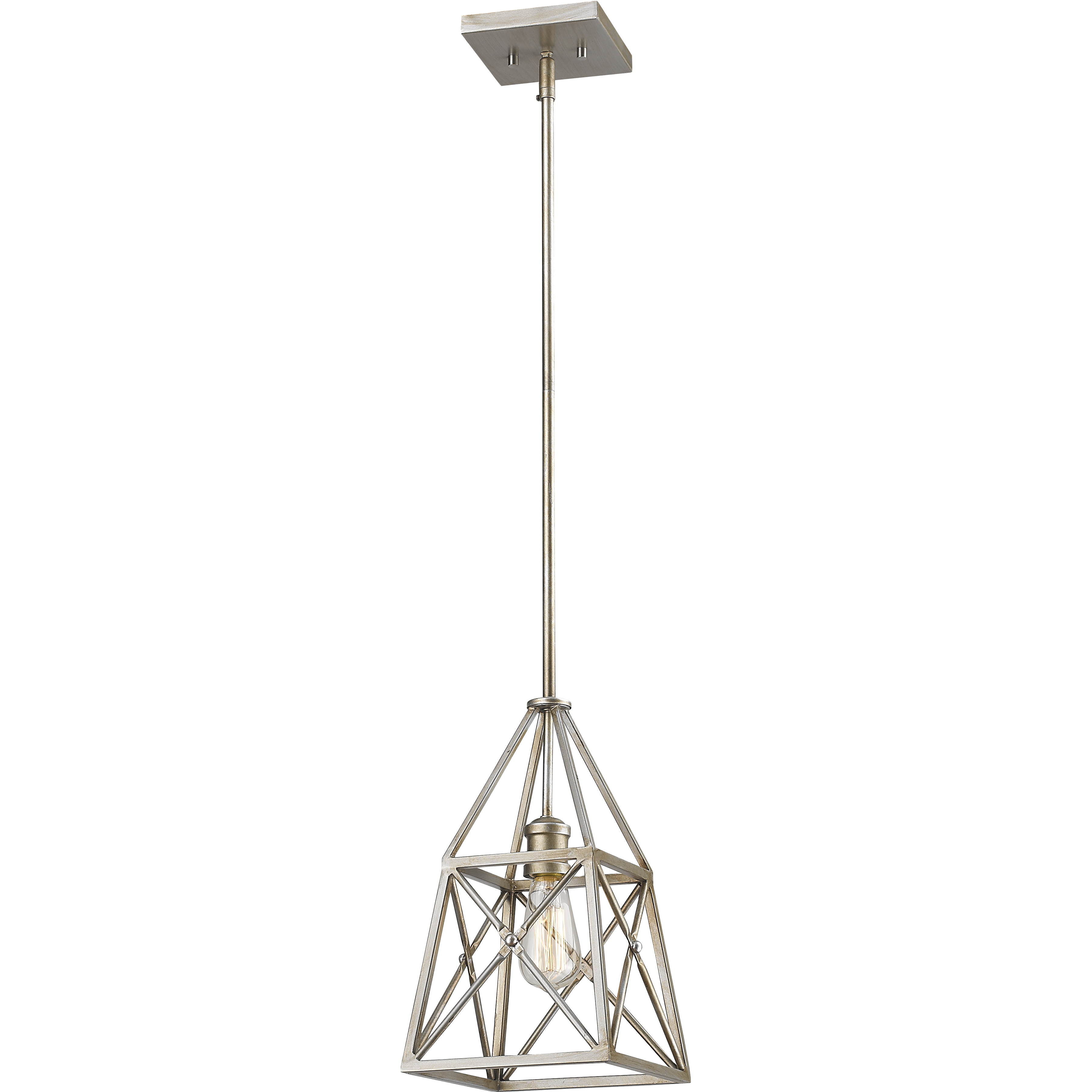 Trestle 1 Light 8 inch Antique Silver Pendant Ceiling Light in 3.43