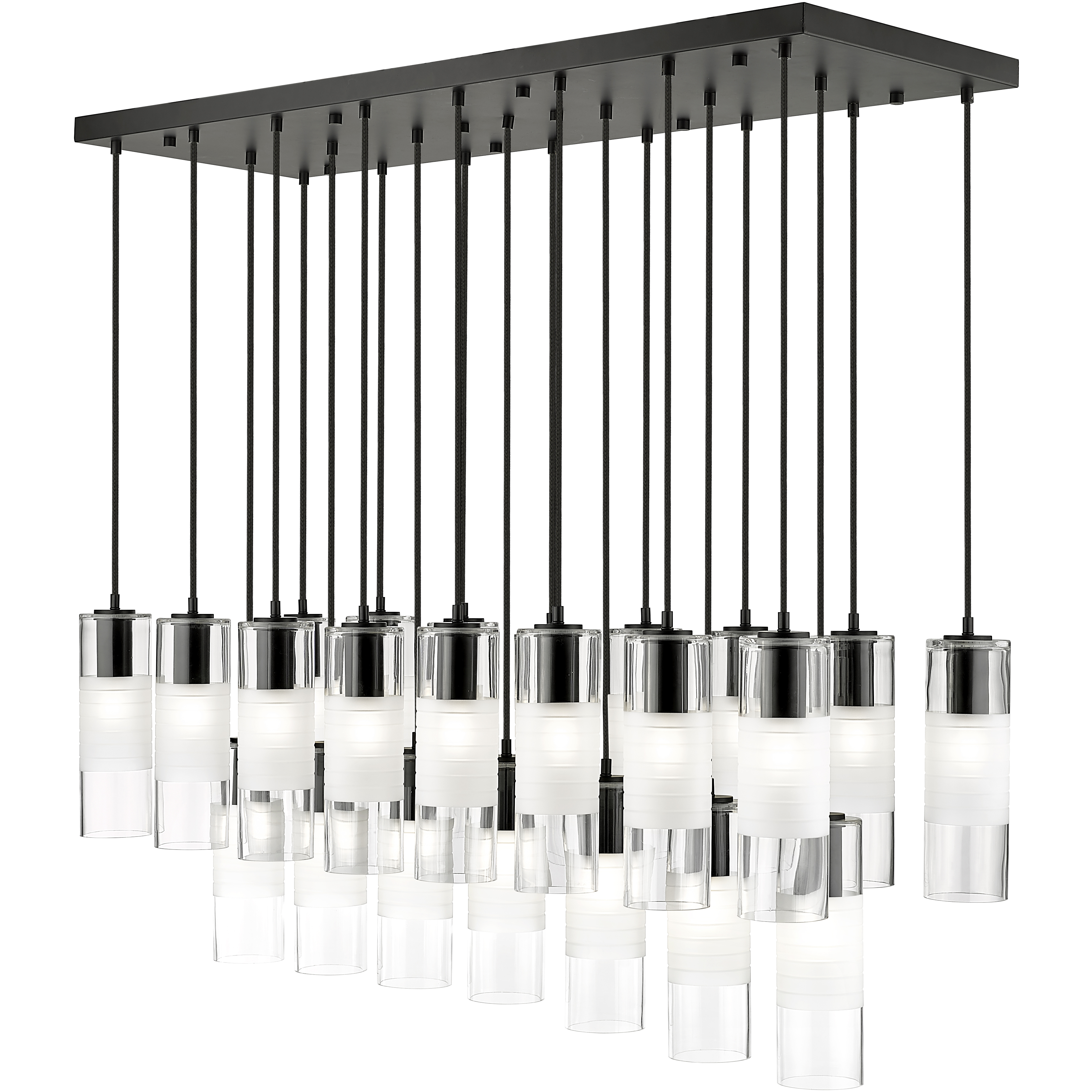 Alton 23 Light 54 inch Matte Black Linear Chandelier Ceiling Light