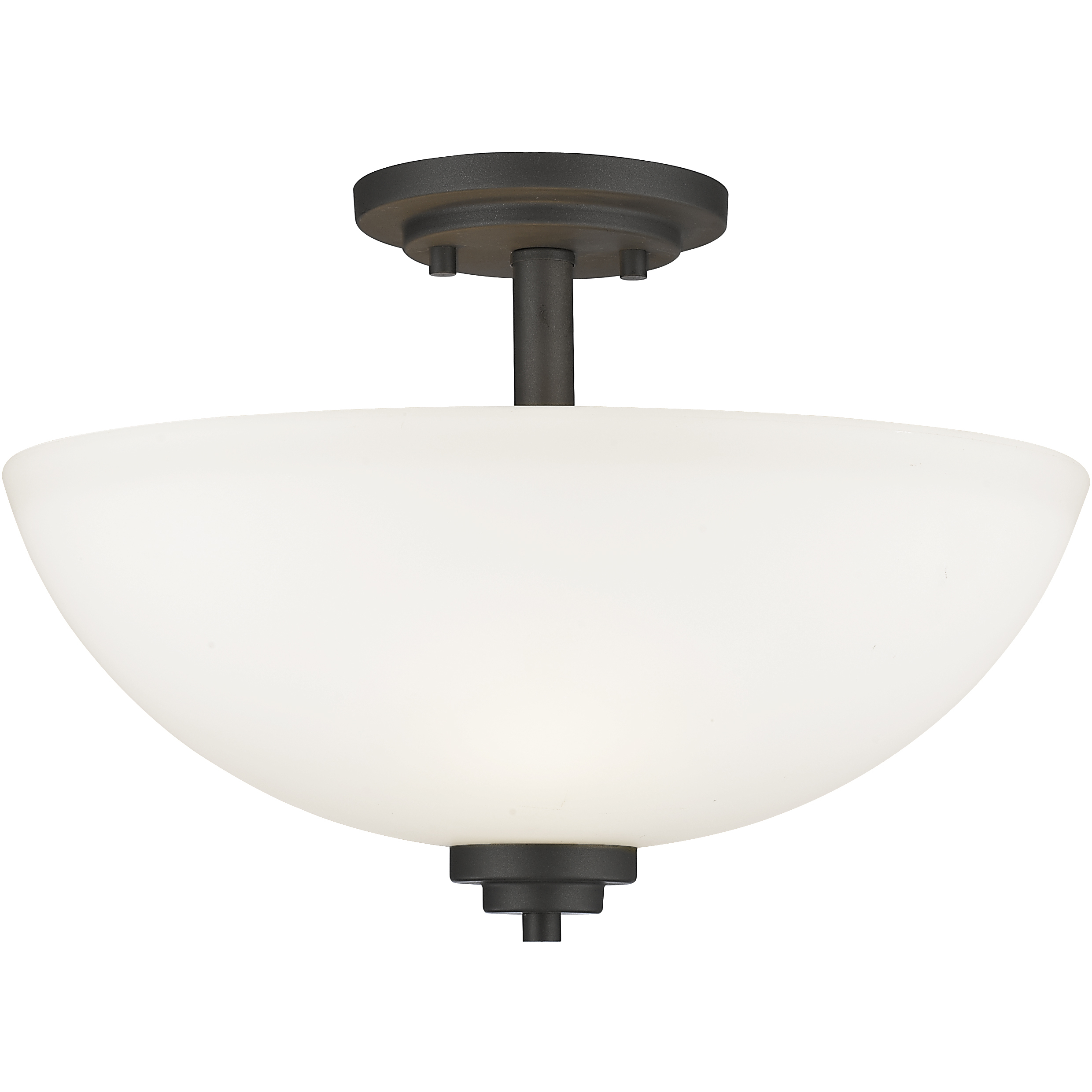Ashton 3 Light 15.75 inch Bronze Semi Flush Mount Ceiling Light in 5.48