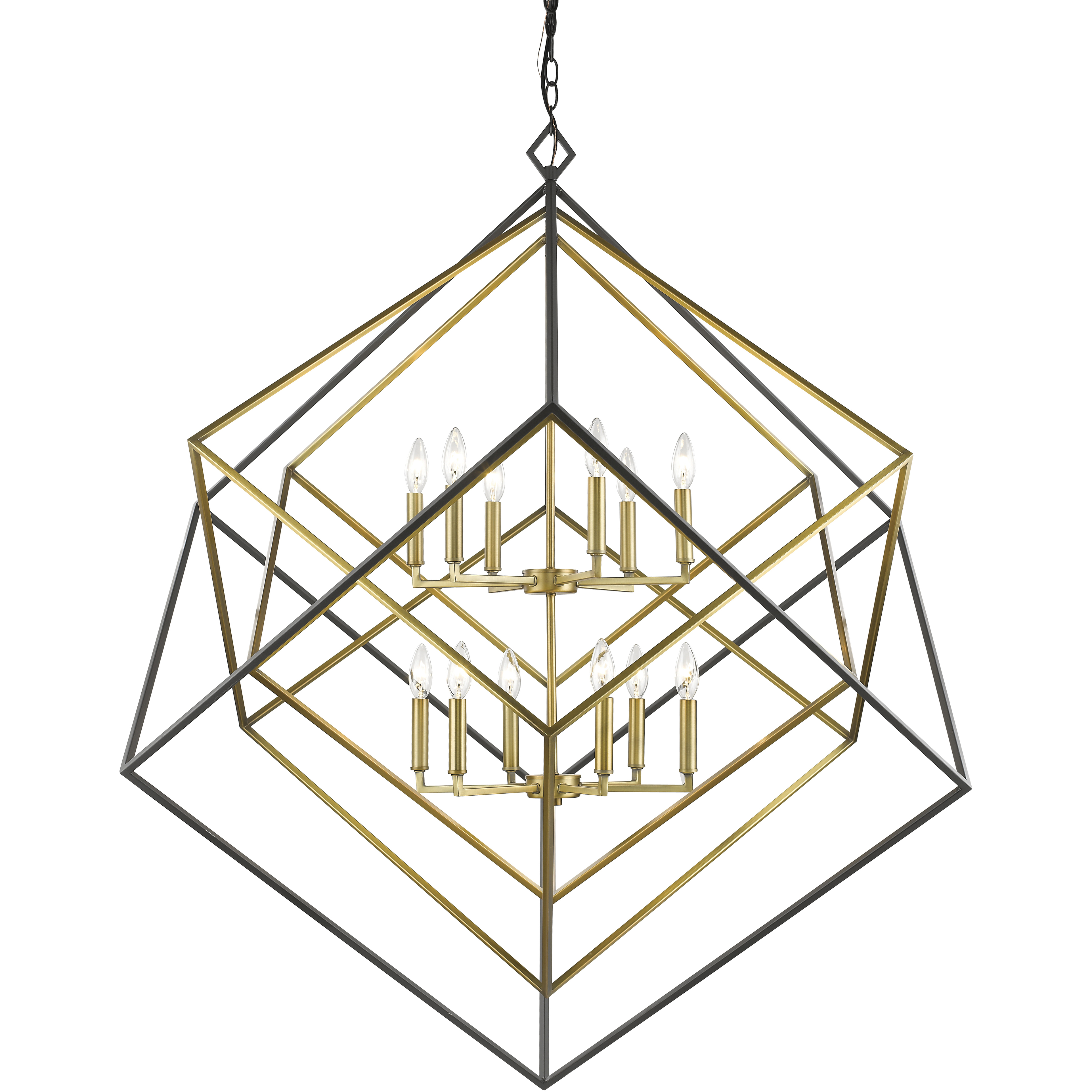 Euclid 12 Light 47.5 inch Olde Brass and Bronze Chandelier Ceiling Light