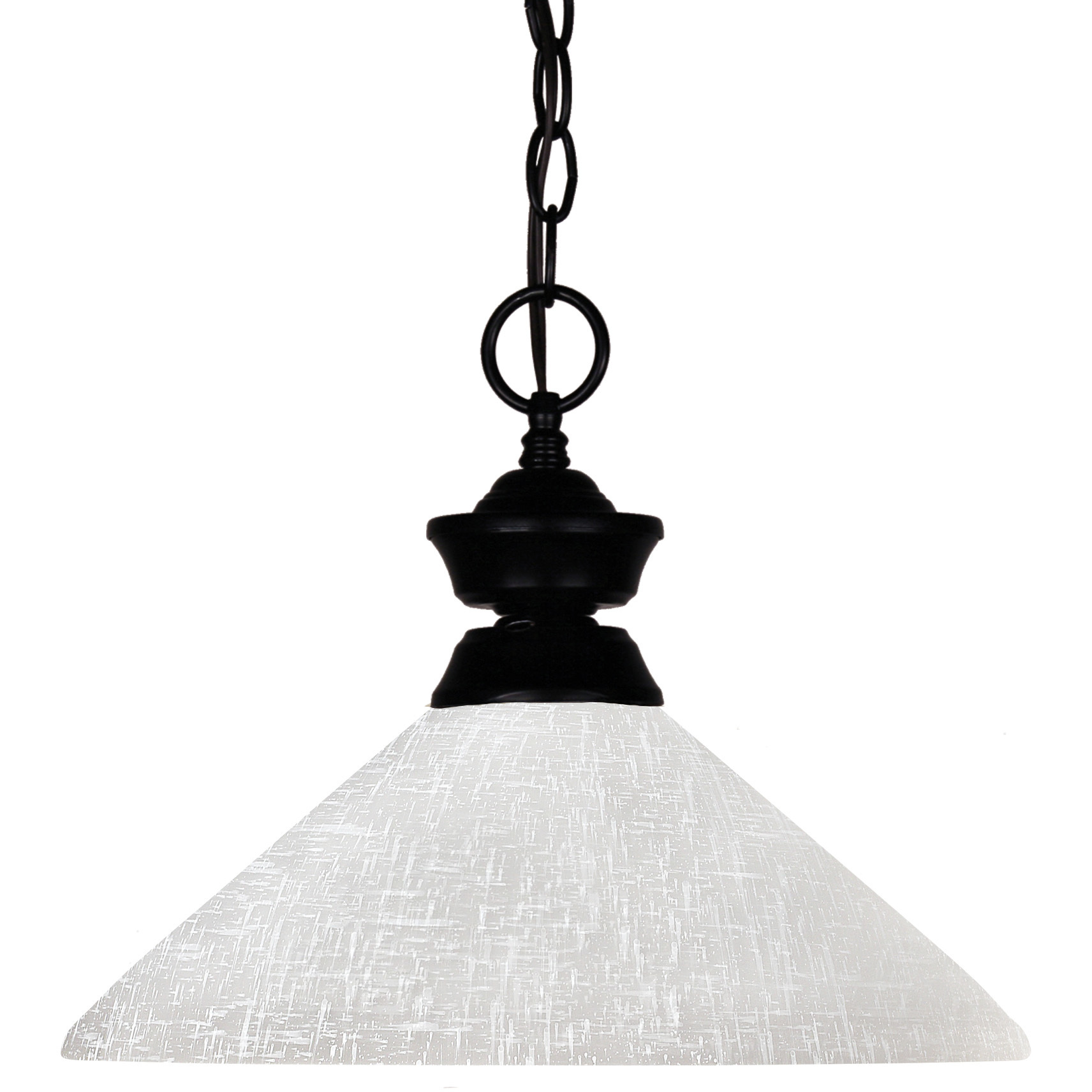 Shark 1 Light 14 inch Matte Black Pendant Ceiling Light in 5, Angular White Linen Glass