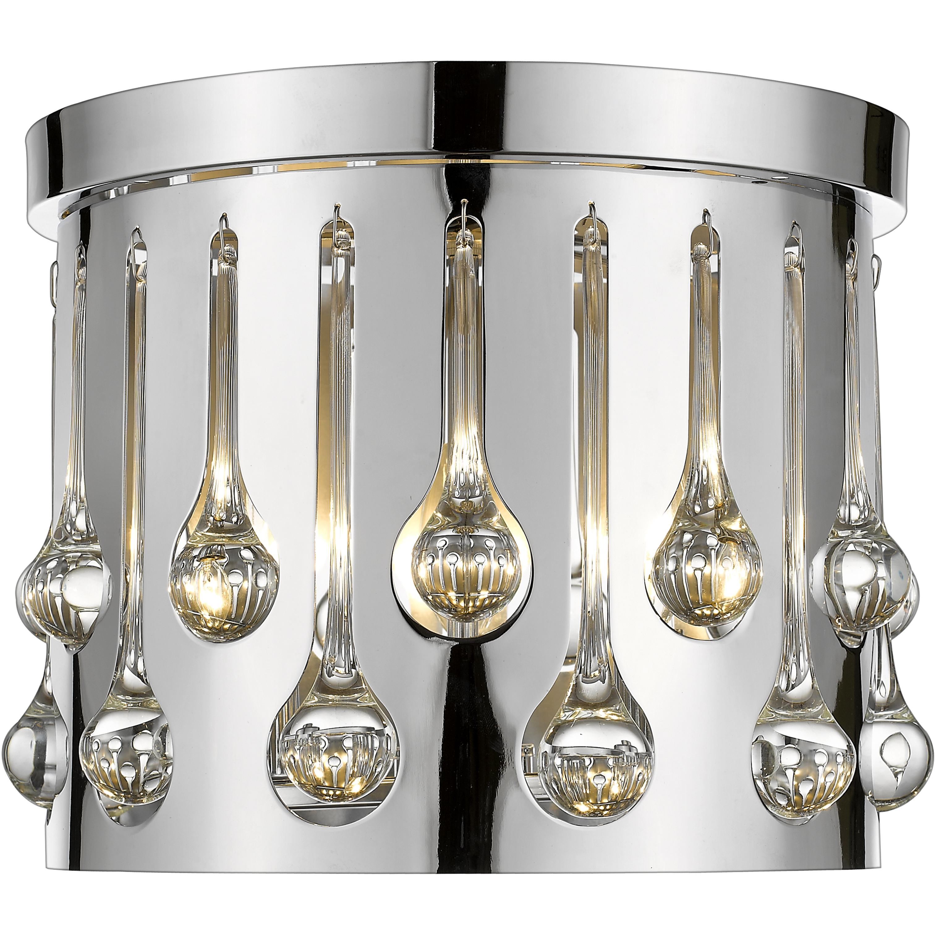 Oberon 3 Light 13 inch Chrome Flush Mount Ceiling Light