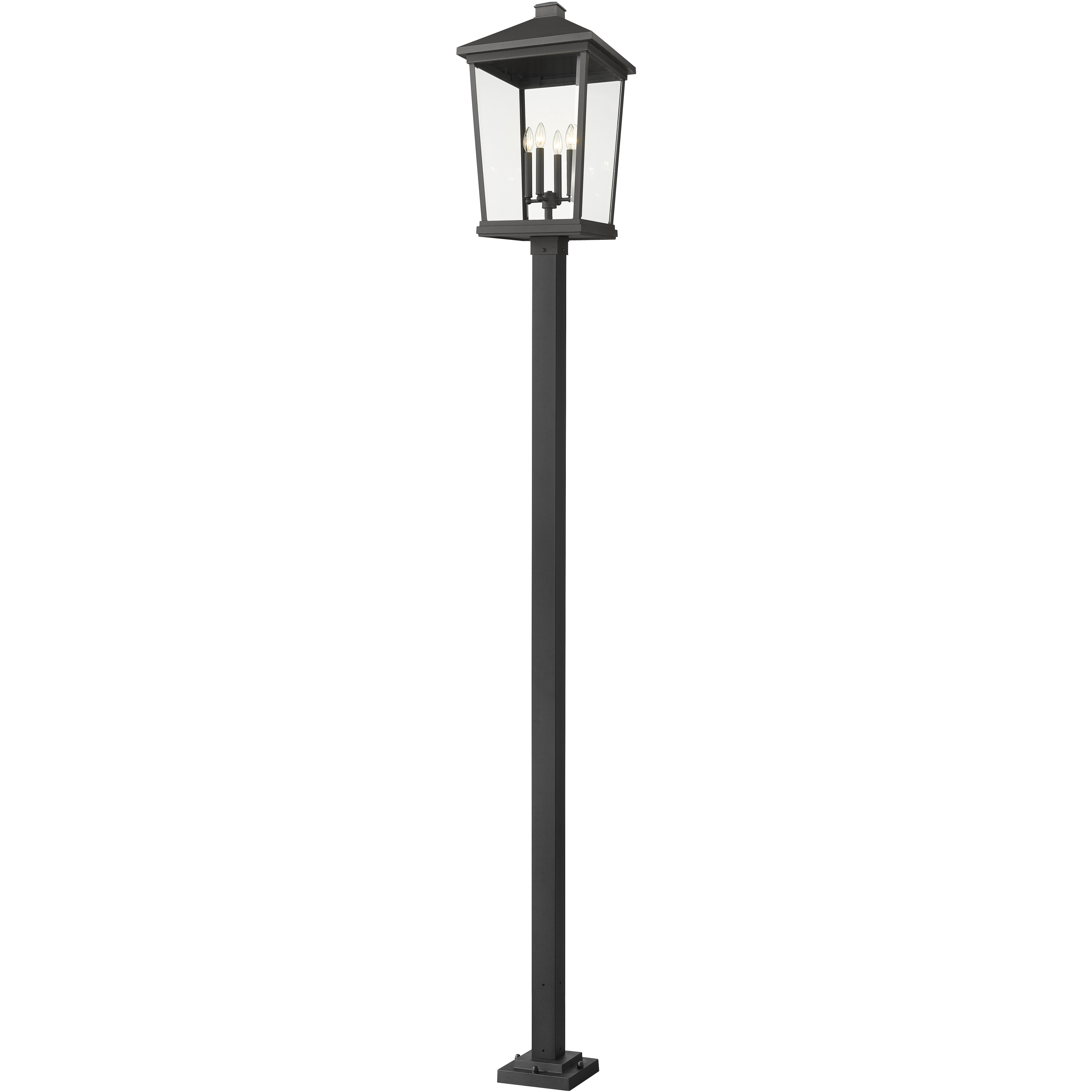 Beacon 4 Light 124.5 inch Black Outdoor Post Mounted Fixture