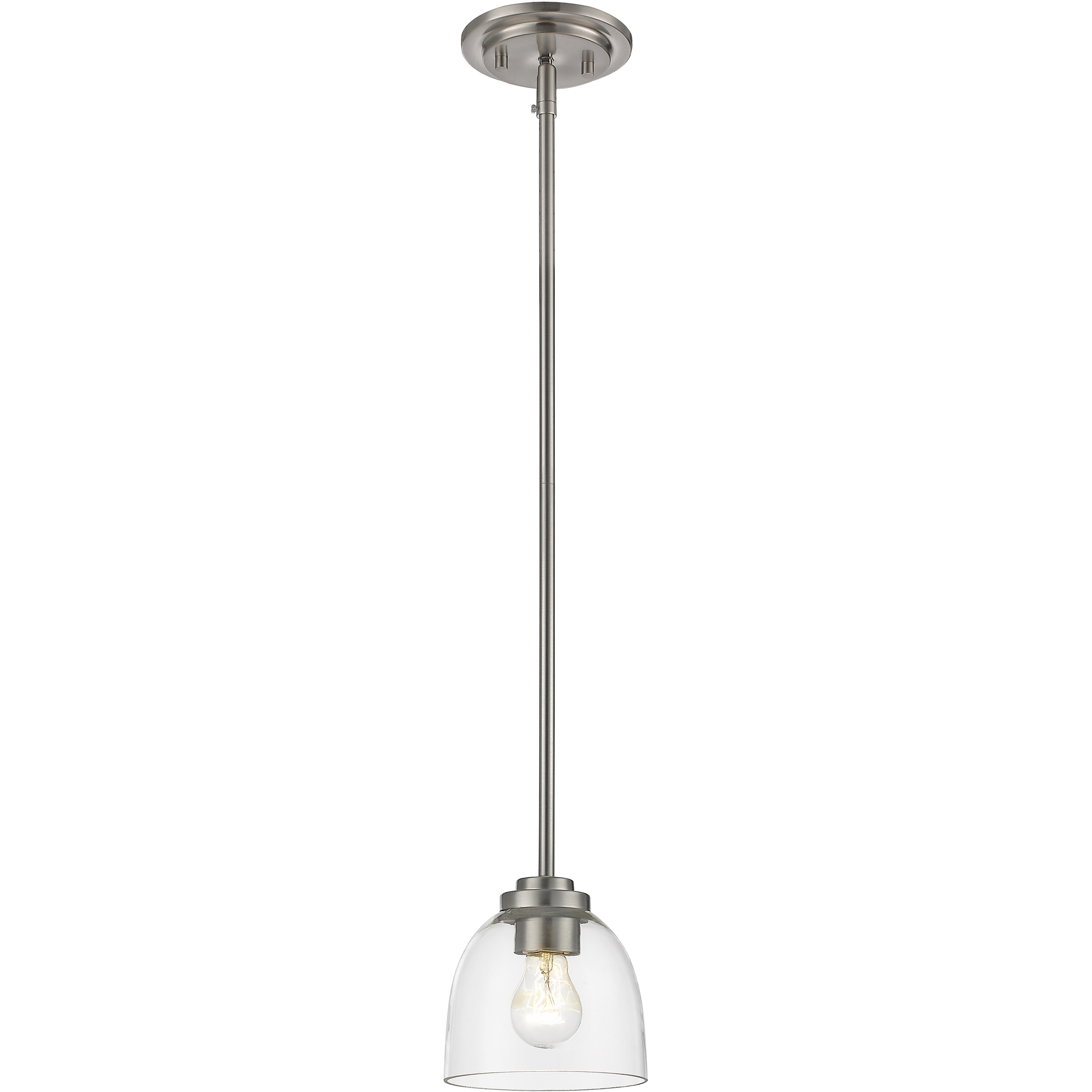 Ashton 1 Light 6 inch Brushed Nickel Pendant Ceiling Light in 2.86