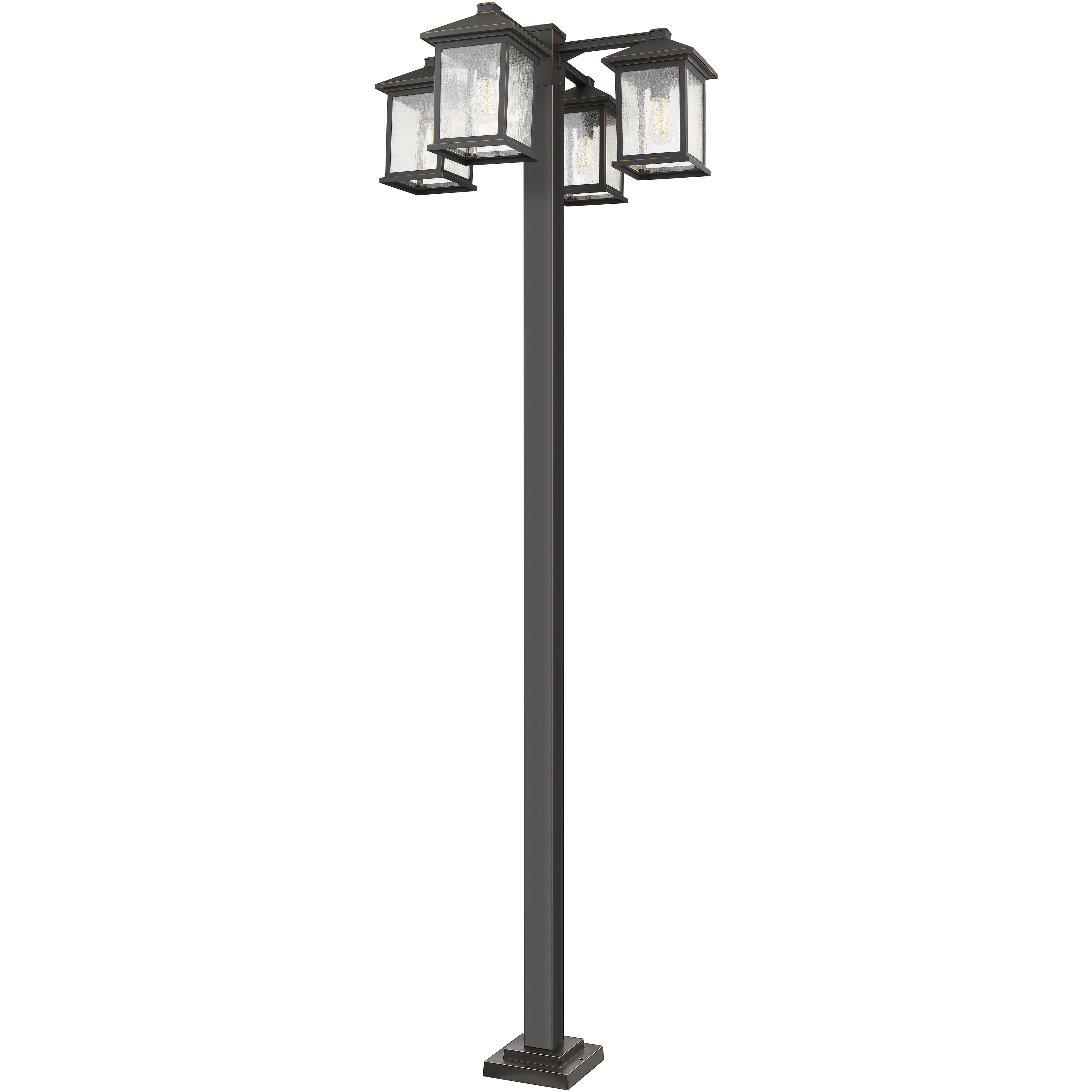 Portland 4 Light 99 inch Oil Rubbed Bronze Outdoor Post Mounted Fixture