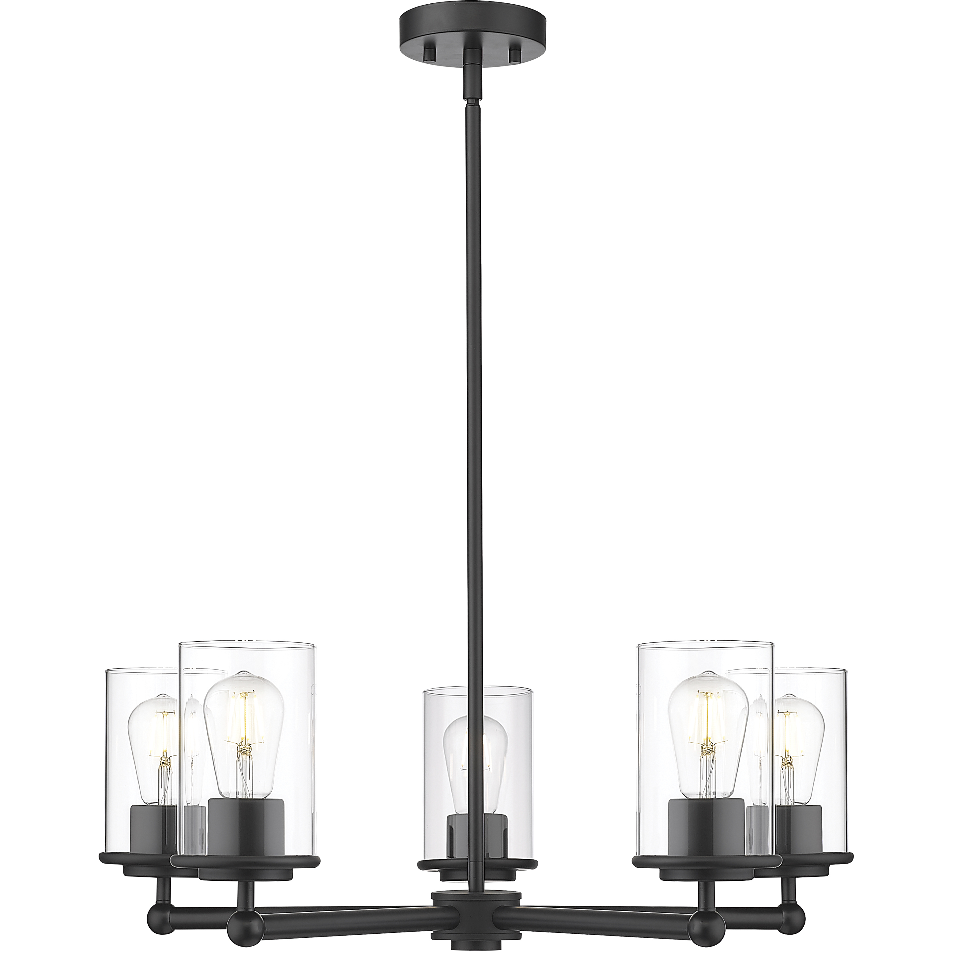Thayer 5 Light 26 inch Matte Black Chandelier Ceiling Light