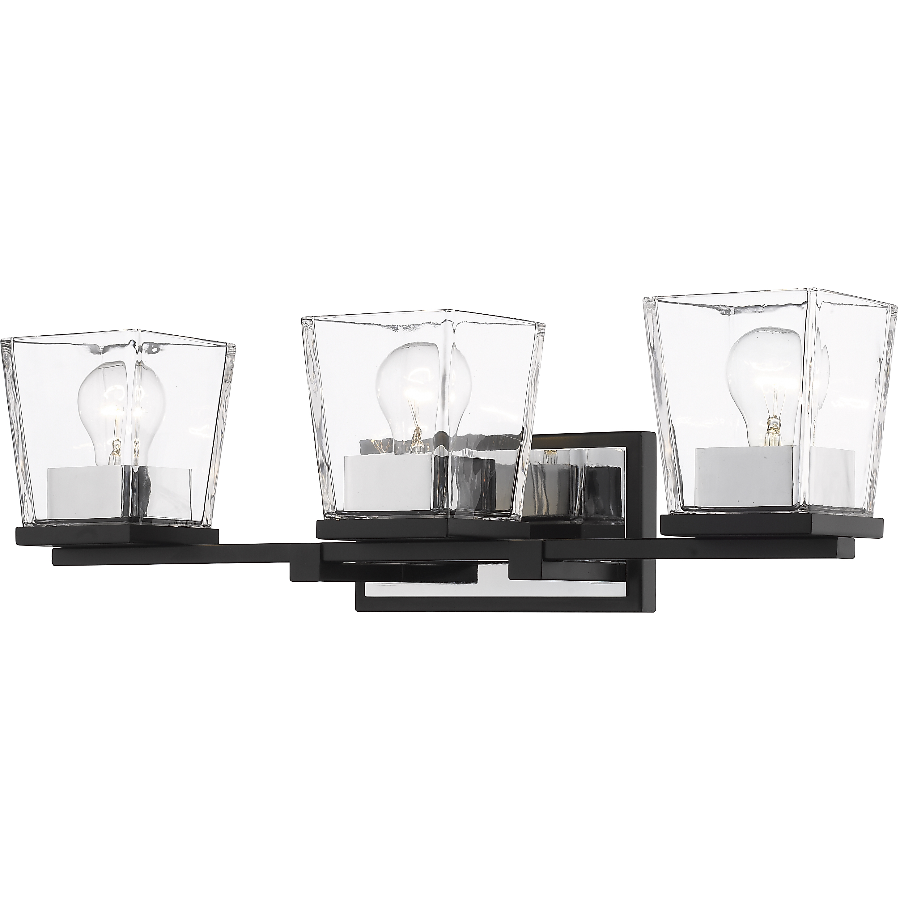 Bleeker Street 3 Light 25 inch Matte Black and Chrome Vanity Wall Light