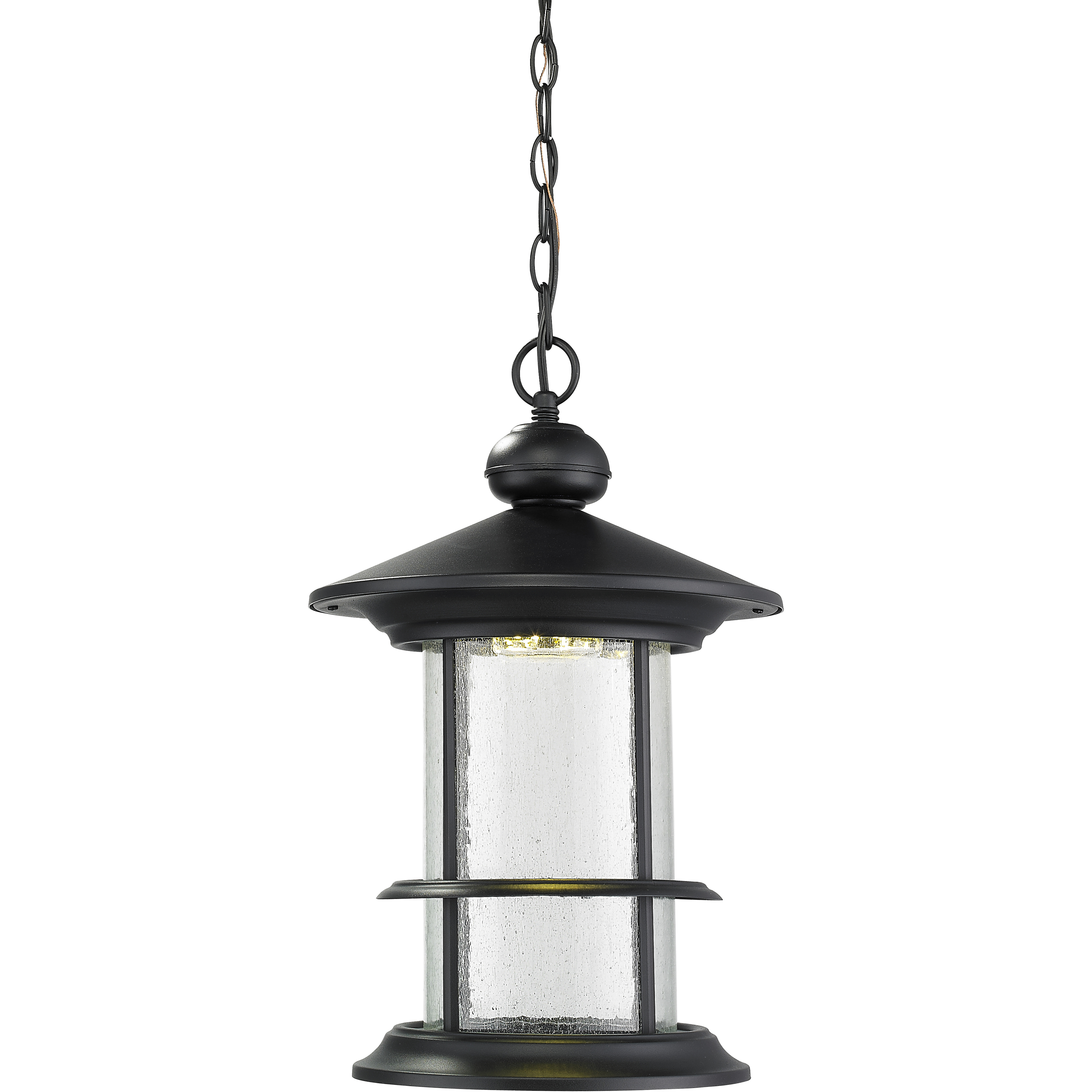 Genesis LED 11.63 inch Black Outdoor Chain Mount Ceiling Fixture