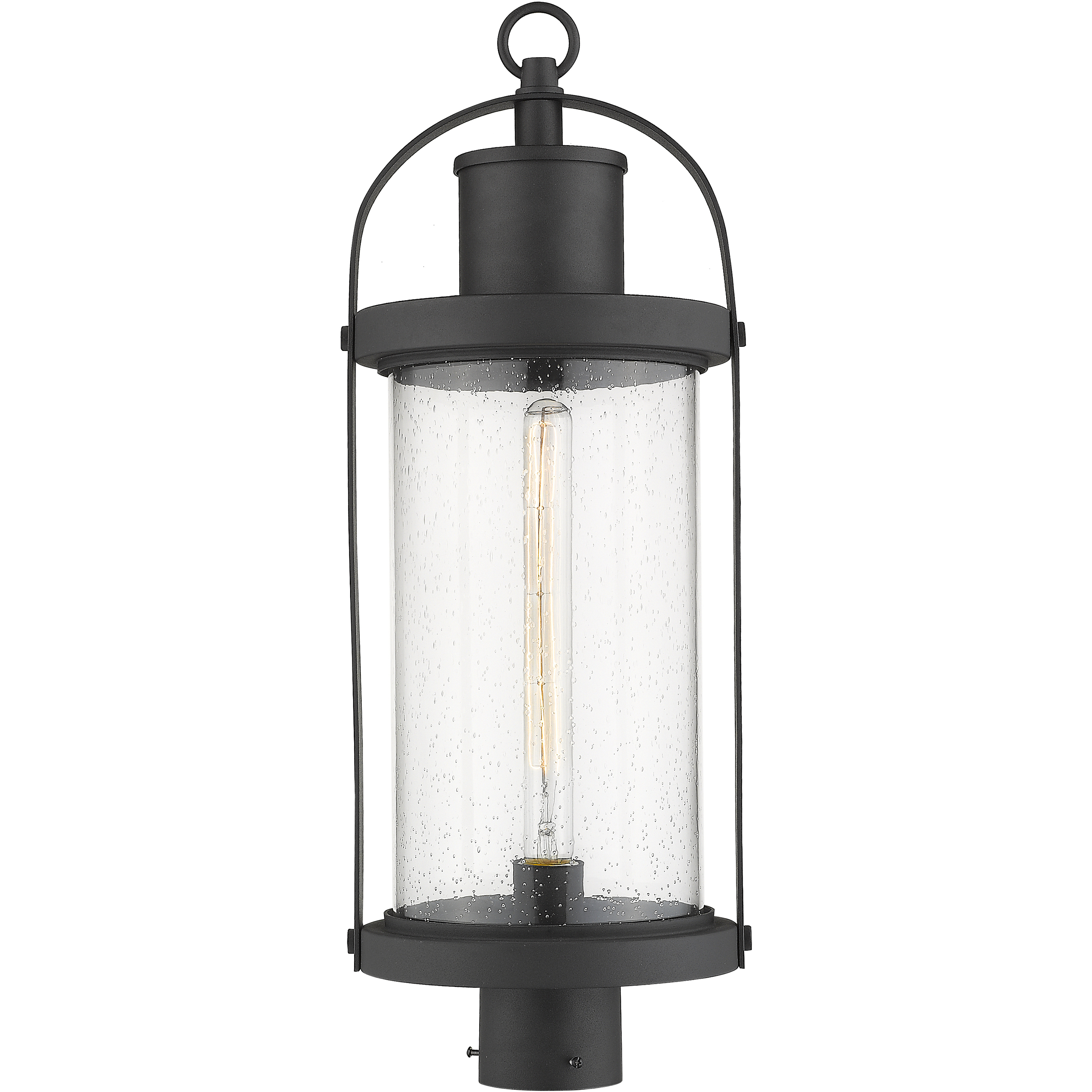 Roundhouse 1 Light 25 inch Black Outdoor Post Mount Fixture in 8
